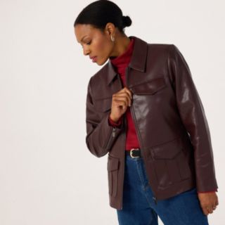 Ruth Langsford Front Pocket Faux Leather Jacket