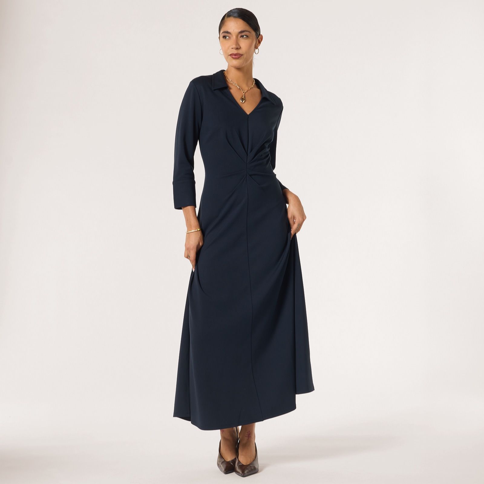 Ben de Lisi Collared Longline Ponte Dress Standard