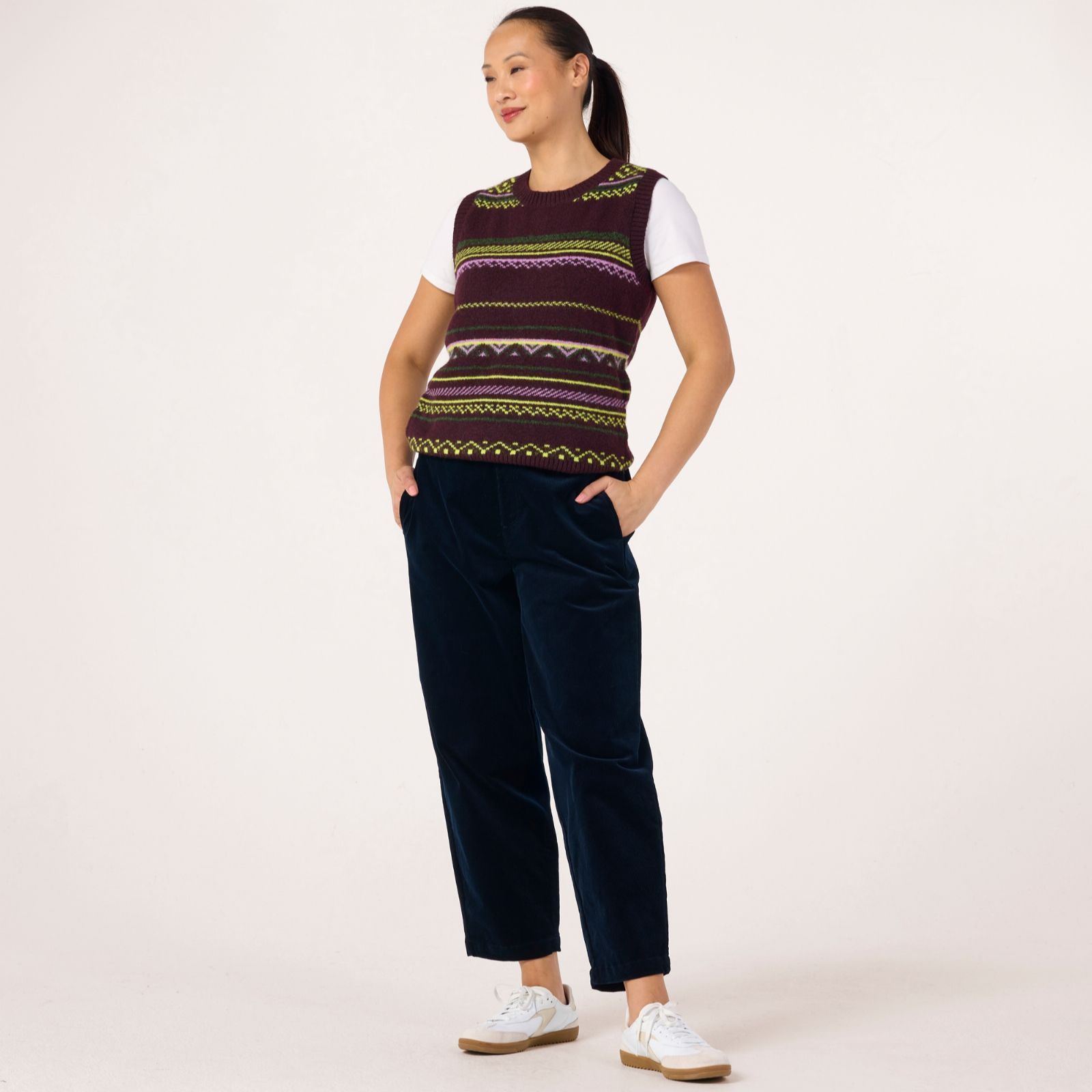Denim & Co. Cord Barrel Trousers