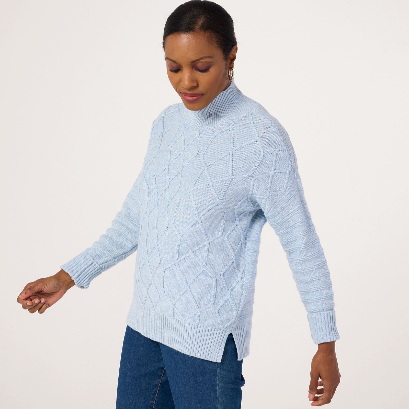Ruth Langsford Roll Neck Jumper w/Mixed Cables