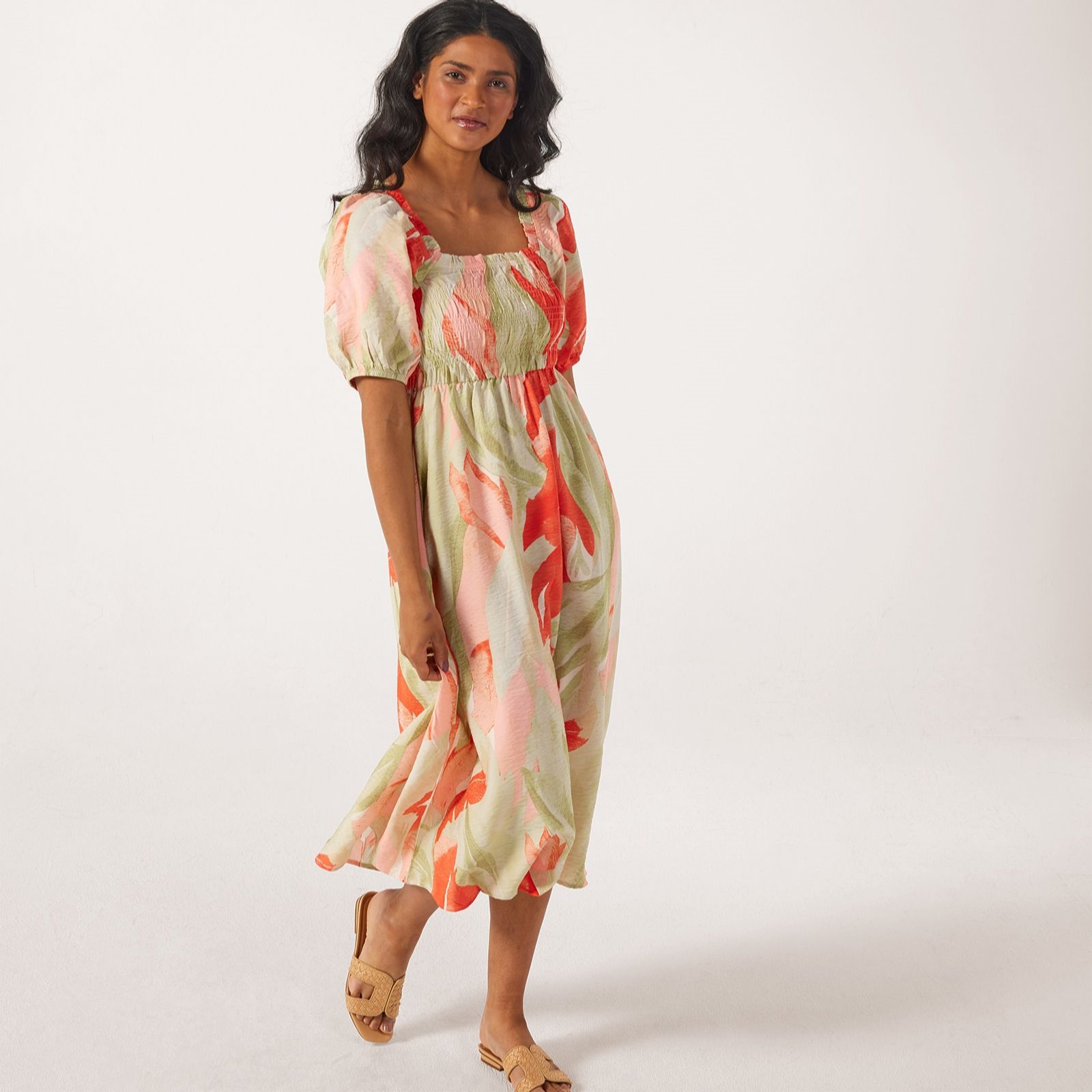 JDY Camille Printed Smock Midi Dress