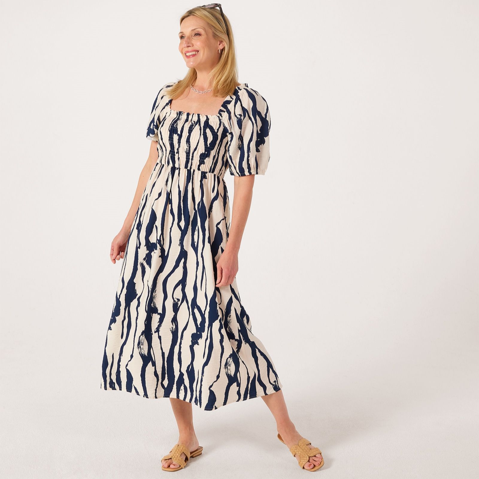 JDY Camille Printed Smock Midi Dress