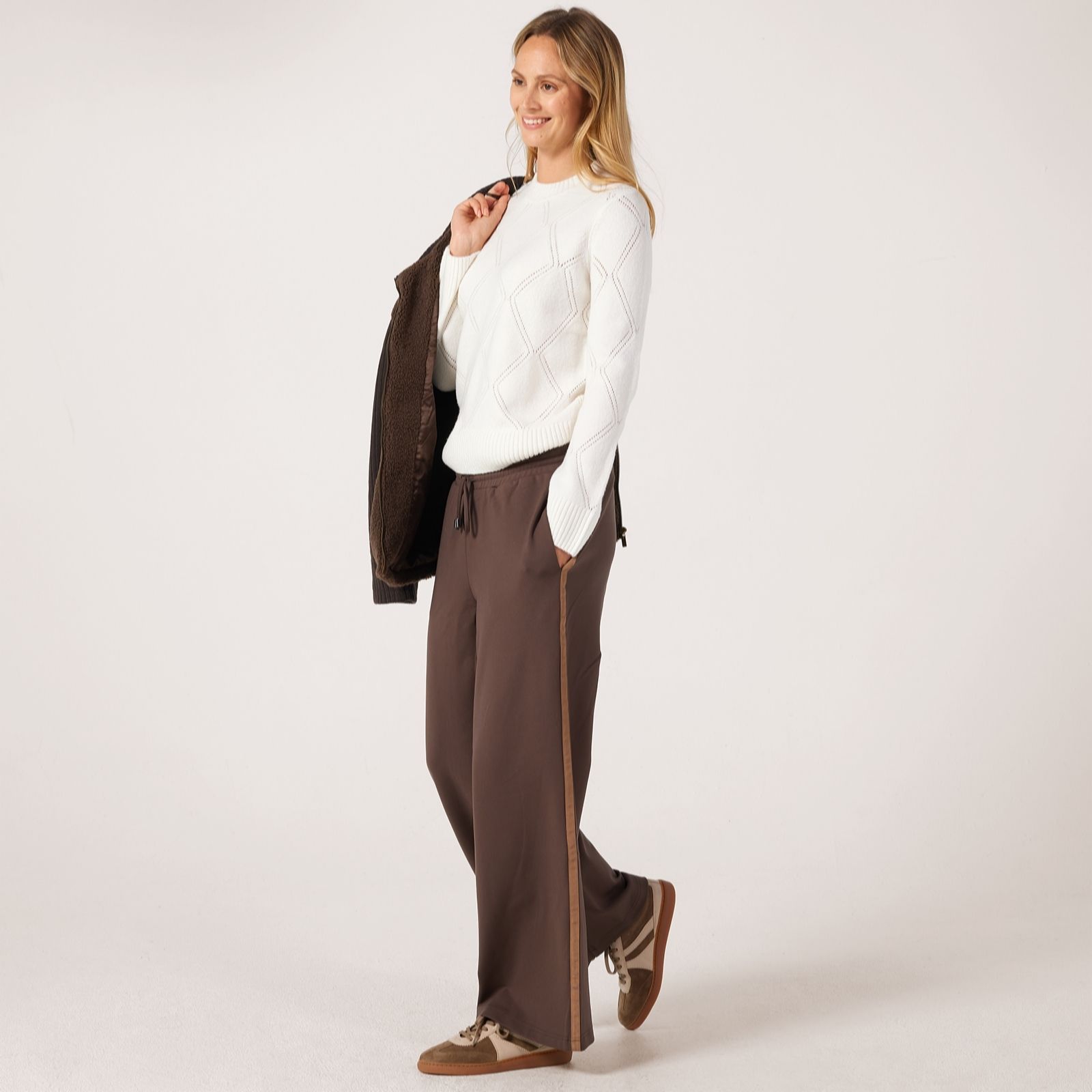Denim & Co. Stripe Ponte Trousers Petite