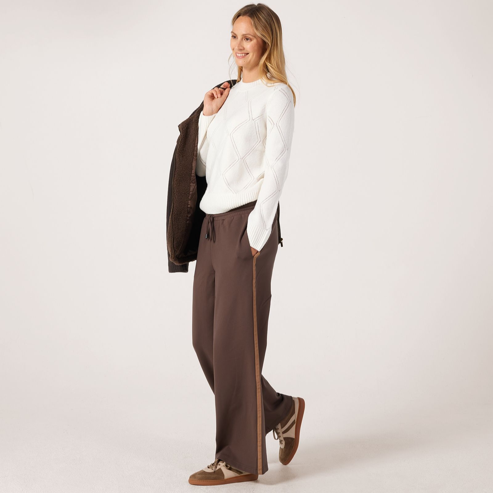 Denim & Co. Stripe Ponte Trousers Petite
