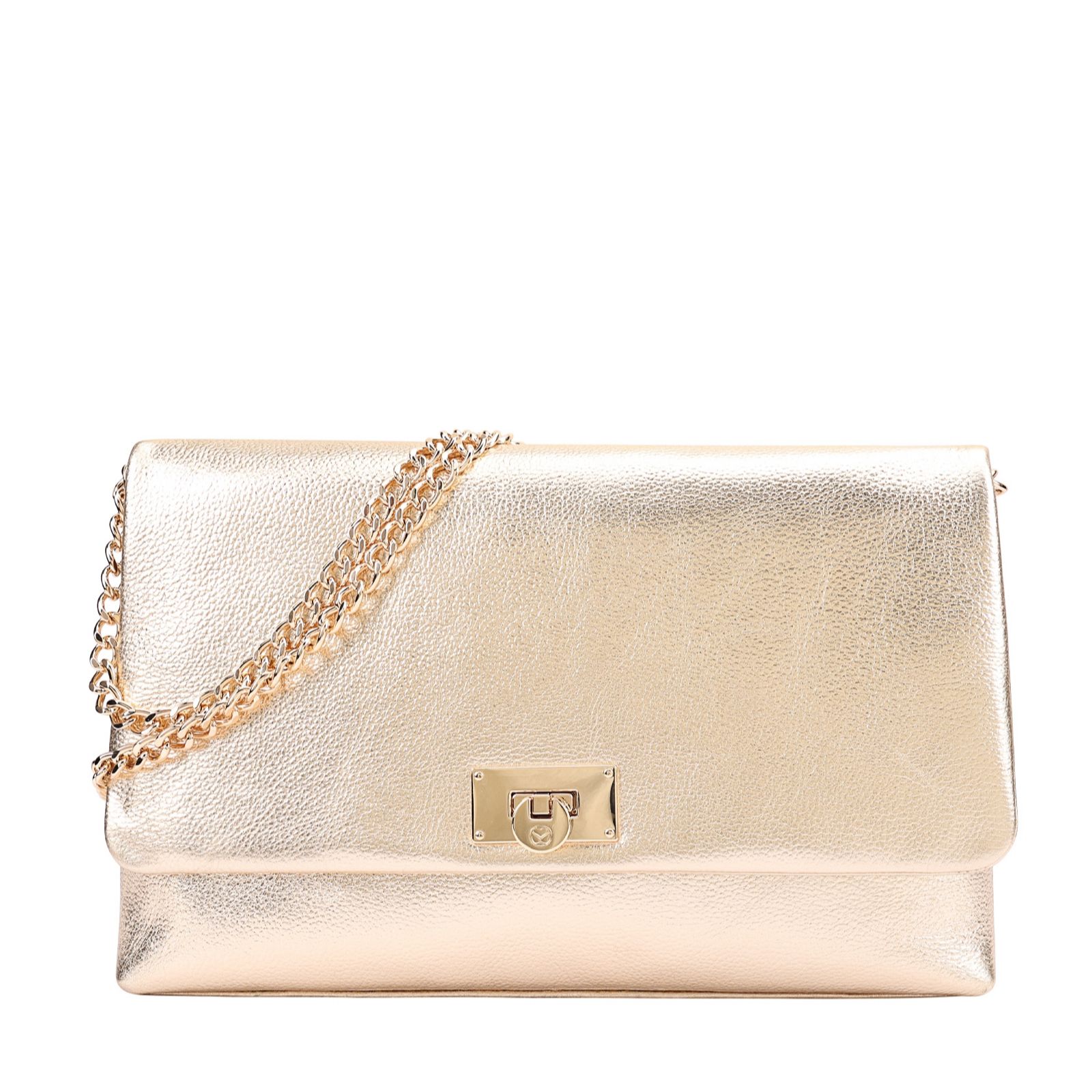 Sosander Metallic Leather Clutch with Chain