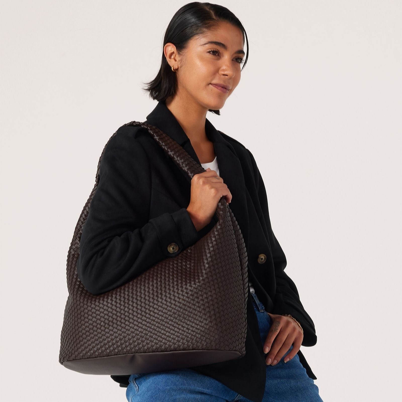 Denim & Co. Woven Slouchy Shoulder Bag