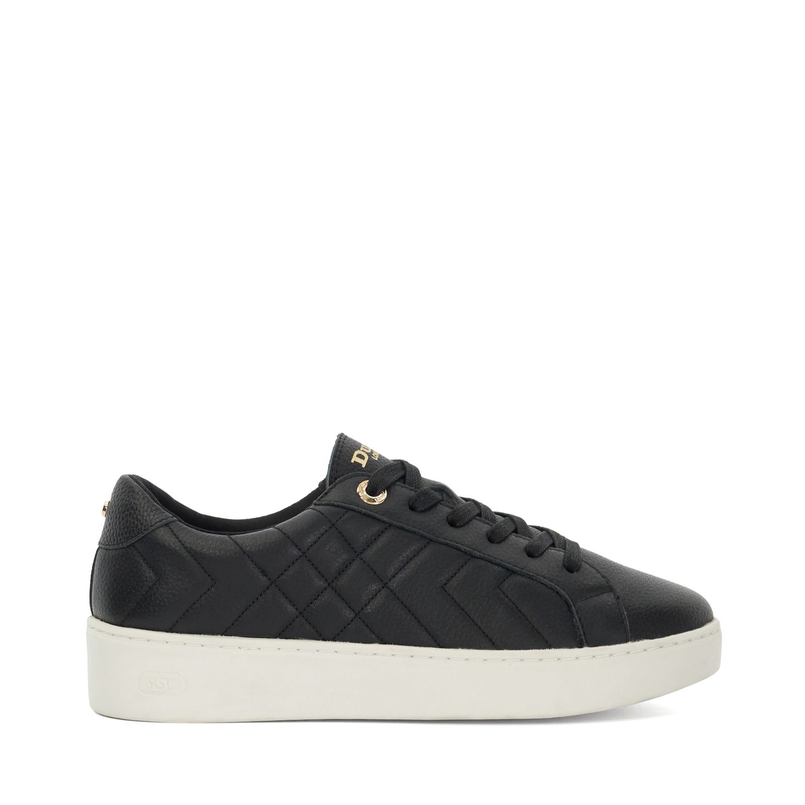 Dune London Egent Quilted Platform Sole Lace-Up Trainer