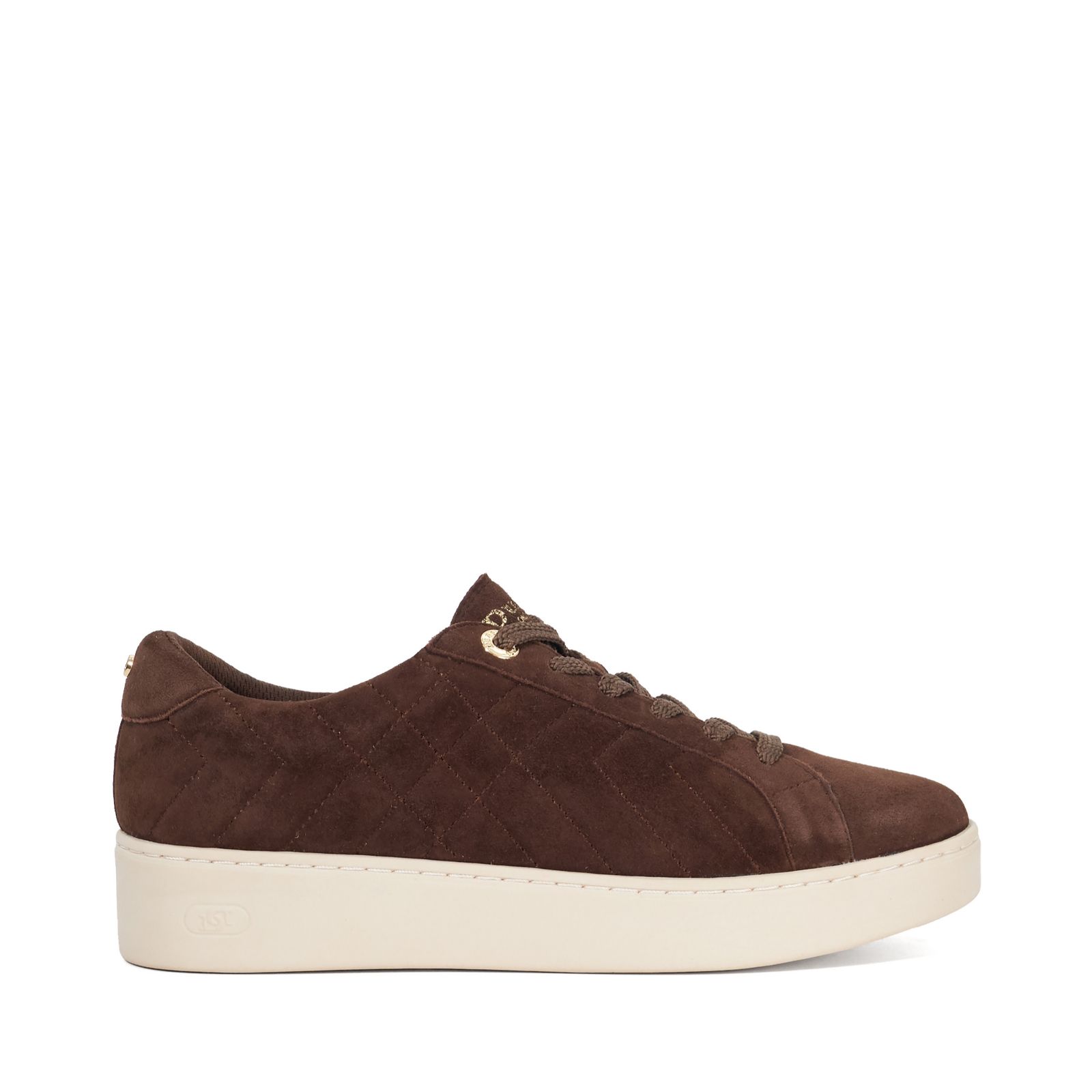 Dune London Egent Quilted Platform Sole Lace-Up Trainer