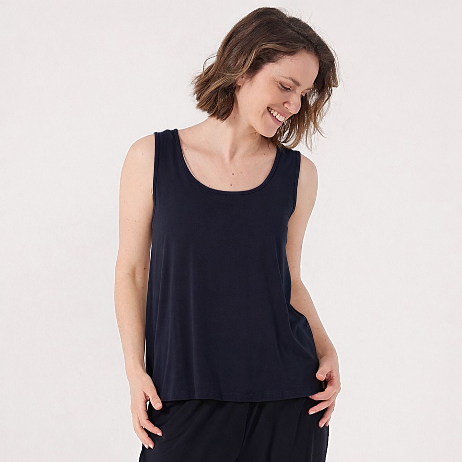 Kim & Co Viscose Rich Sleeveless Vest Top