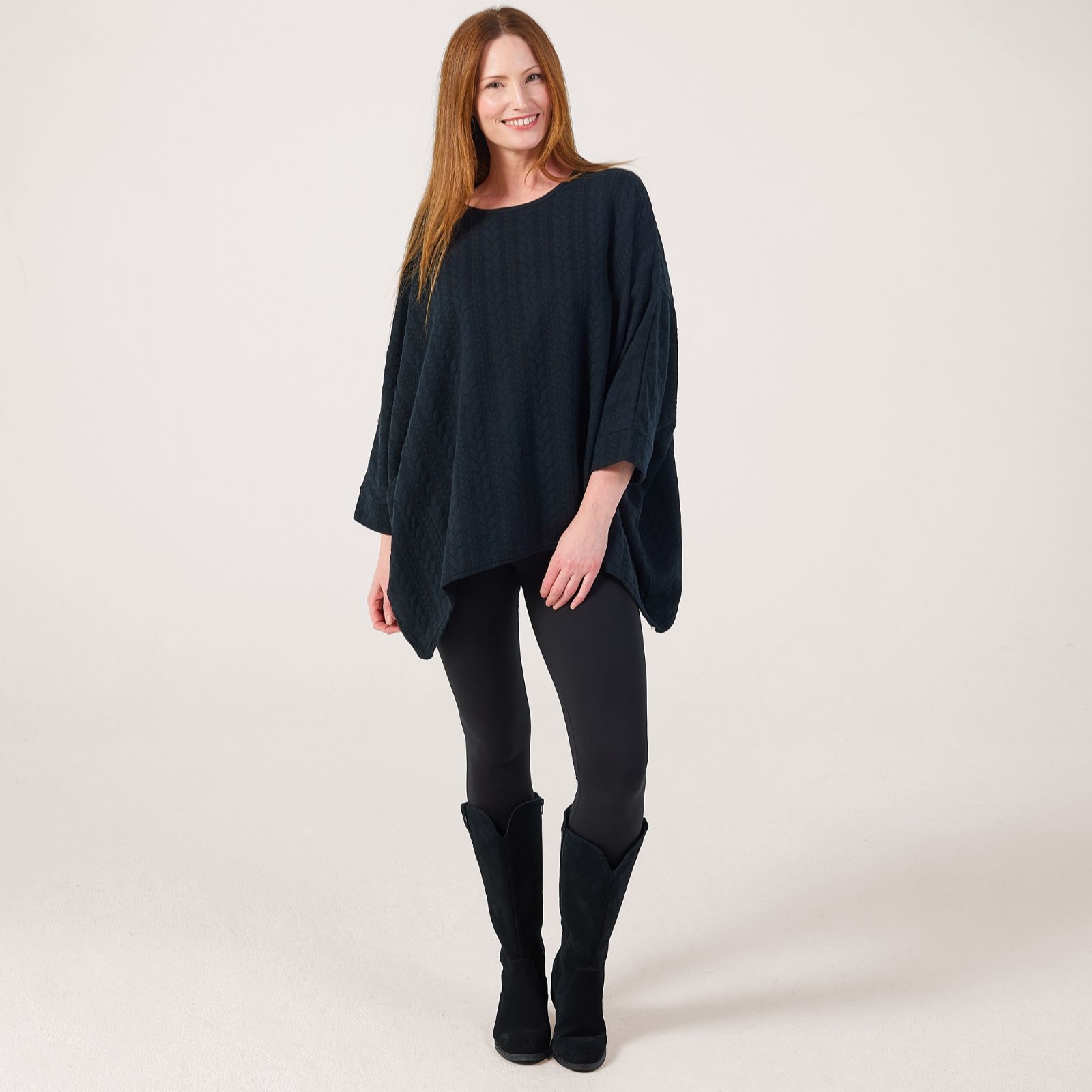 Frank Usher Batwing Sleeve Oversized Cable Jumper