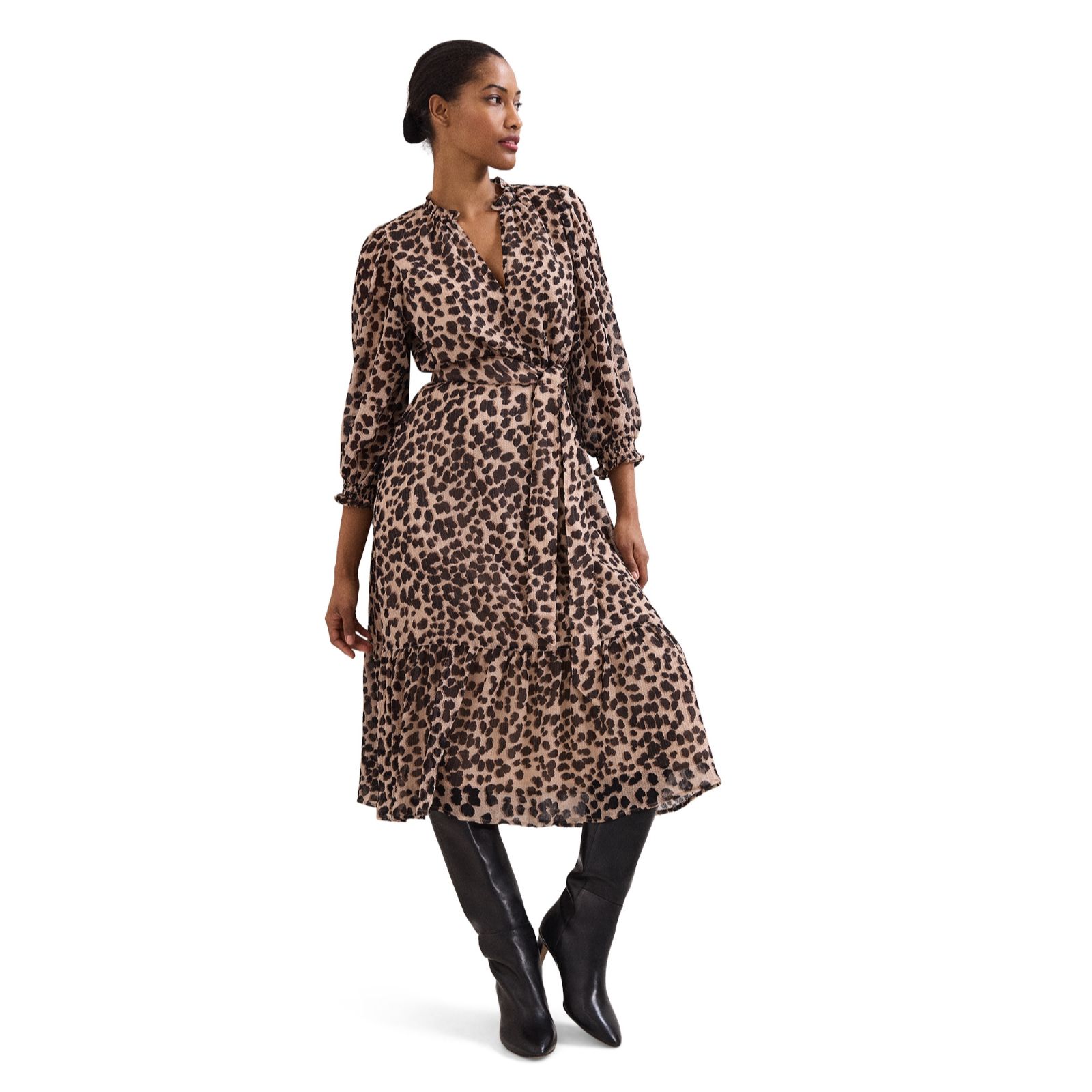 Phase Eight Carra Leopard Print Midi Dress