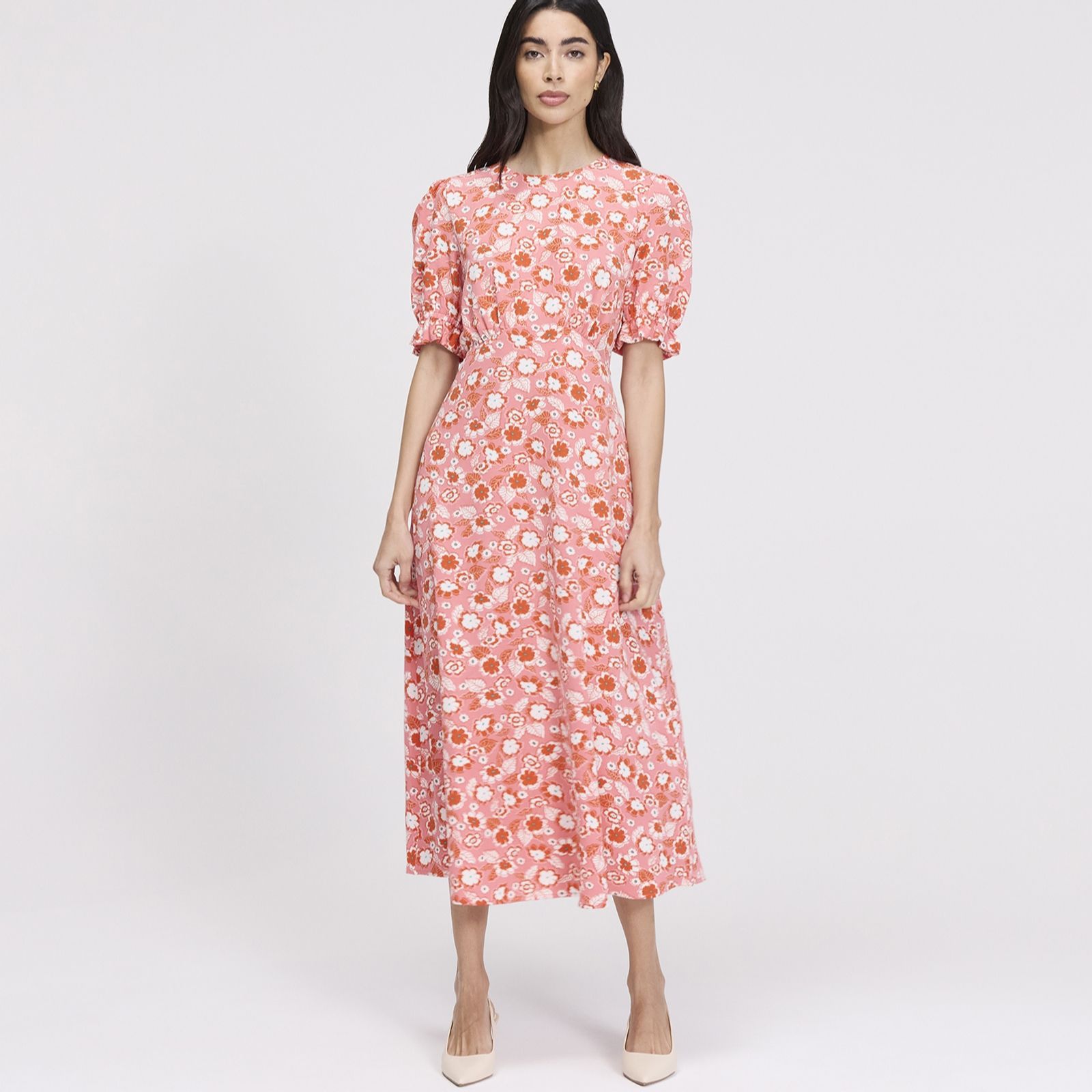 Finery London Iconic Mela Floral Print Dress Petite