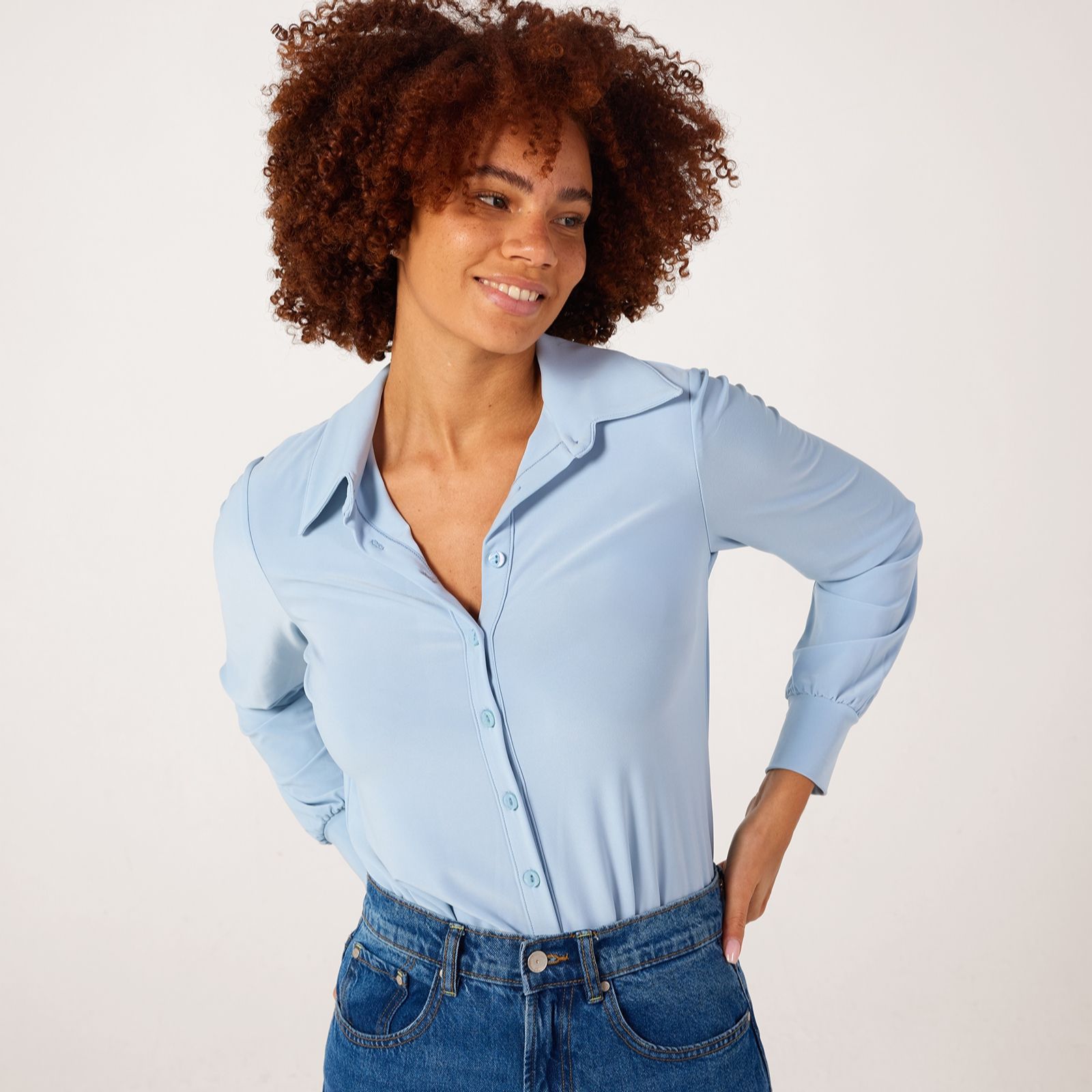 Kim & Co Brazil Jersey Attitude Collar Shirt