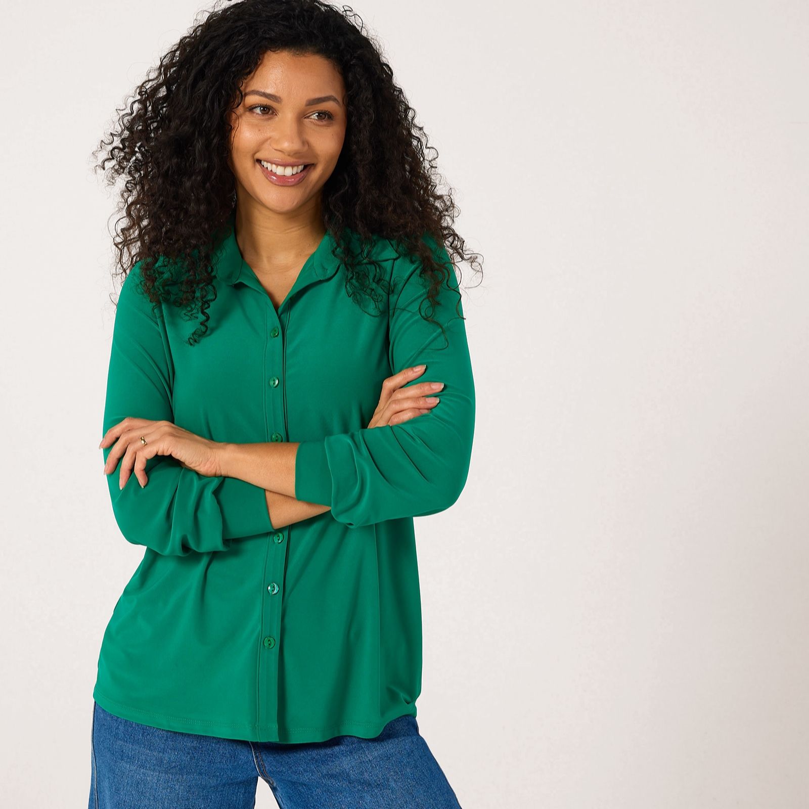 Kim & Co Brazil Jersey Attitude Collar Shirt