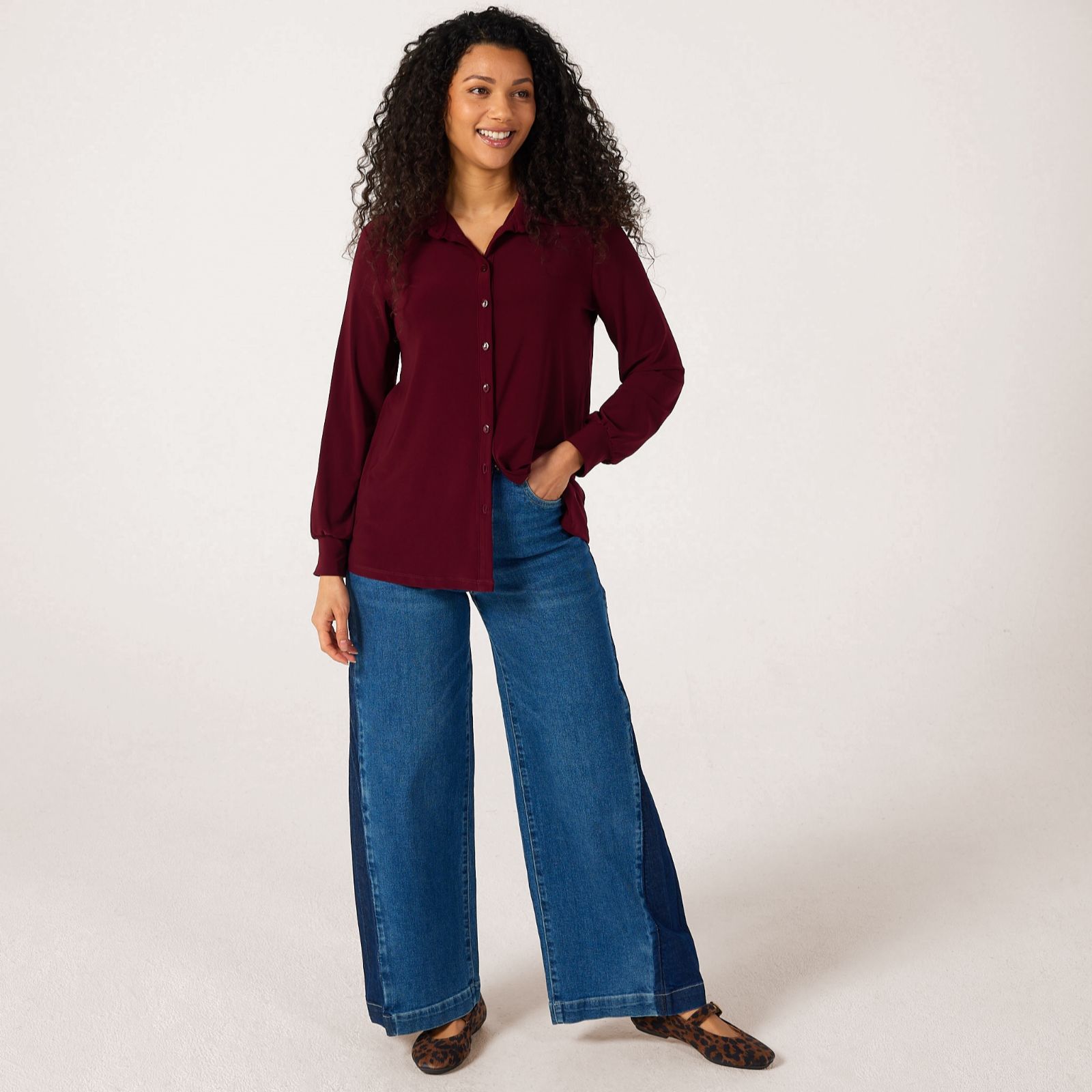 Kim & Co Brazil Jersey Attitude Collar Shirt