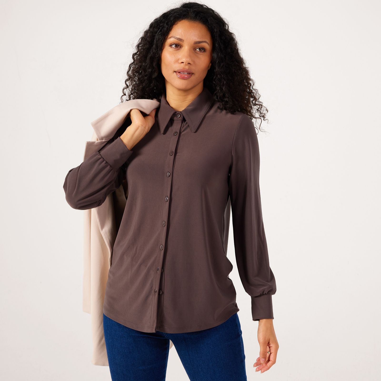 Kim & Co Brazil Jersey Attitude Collar Shirt