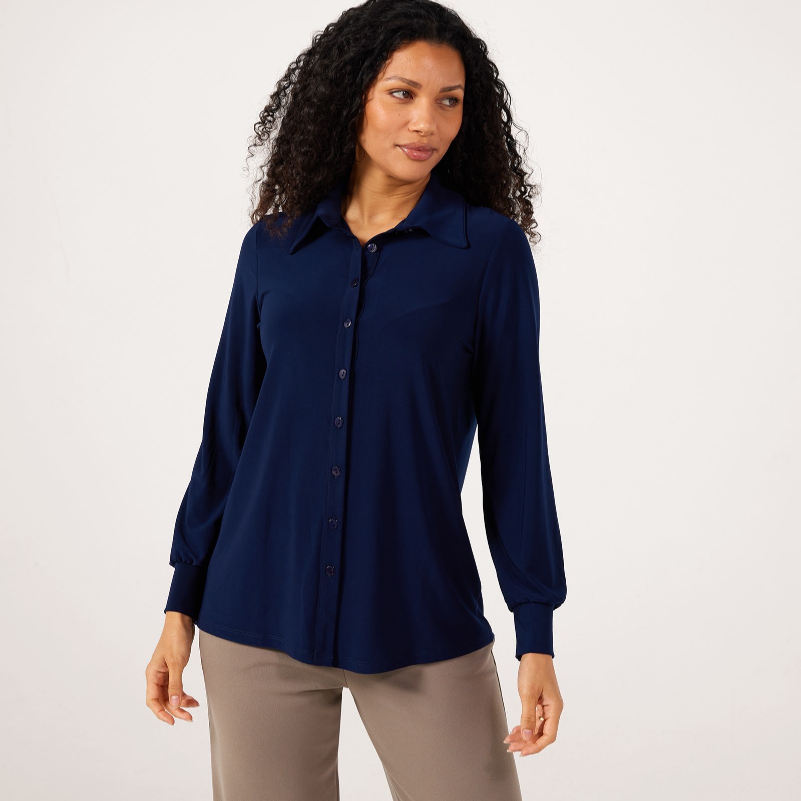 Kim & Co Brazil Jersey Attitude Collar Shirt