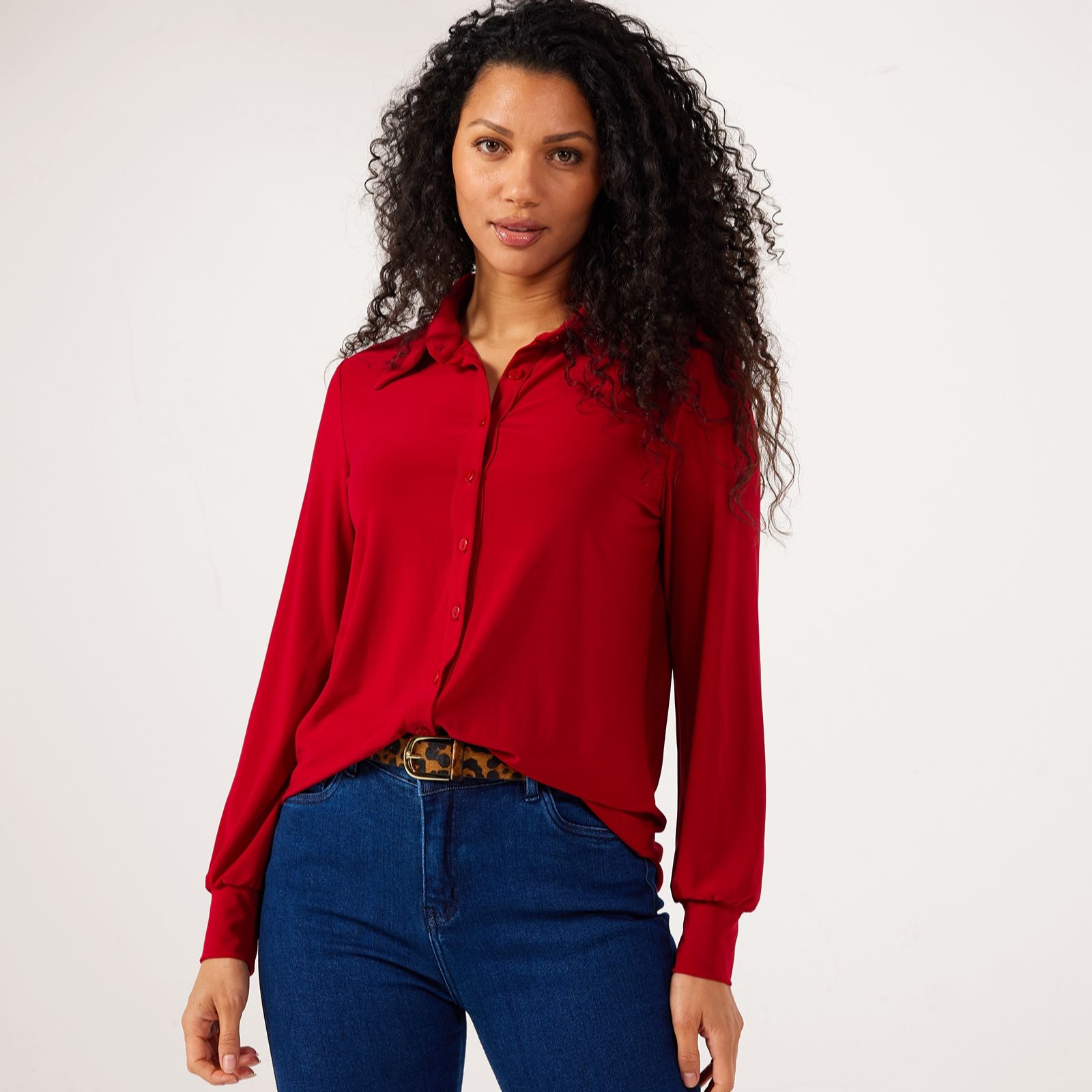 Kim & Co Brazil Jersey Attitude Collar Shirt