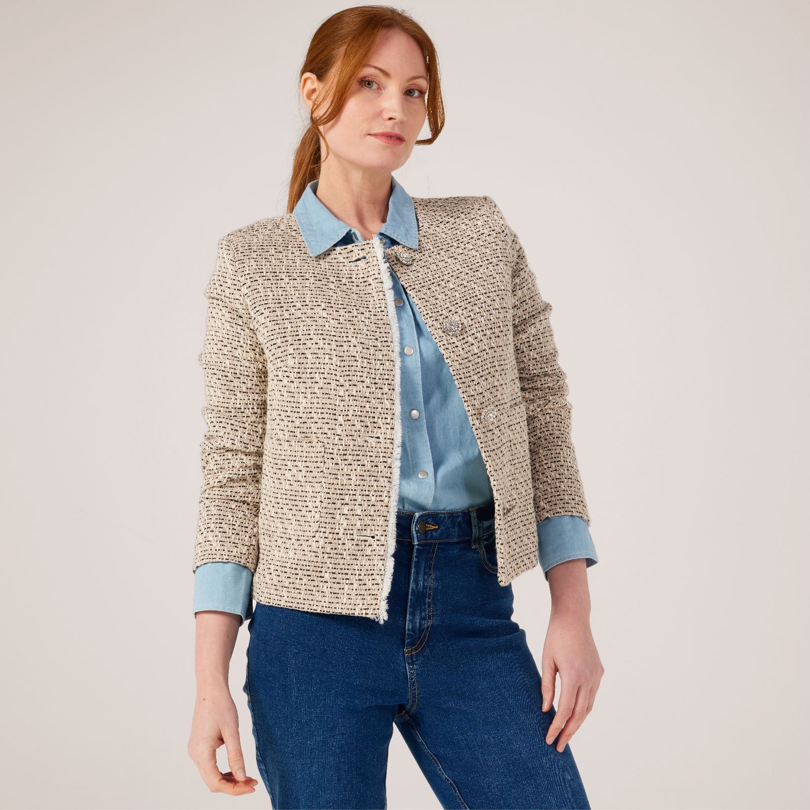 Helene Berman Short Tammy Jacket with Jewelled Buttons