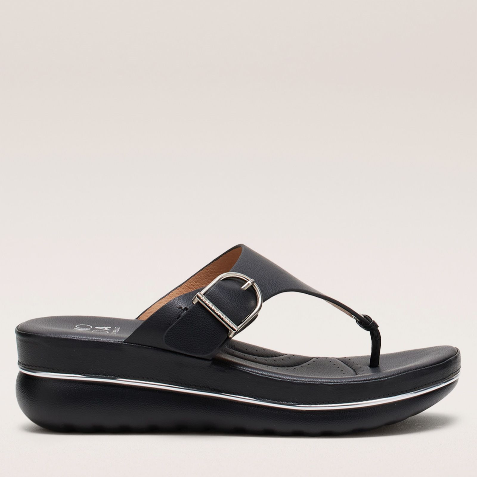 Moda in Pelle Jesse Leather Wedge Toe Post Sandal