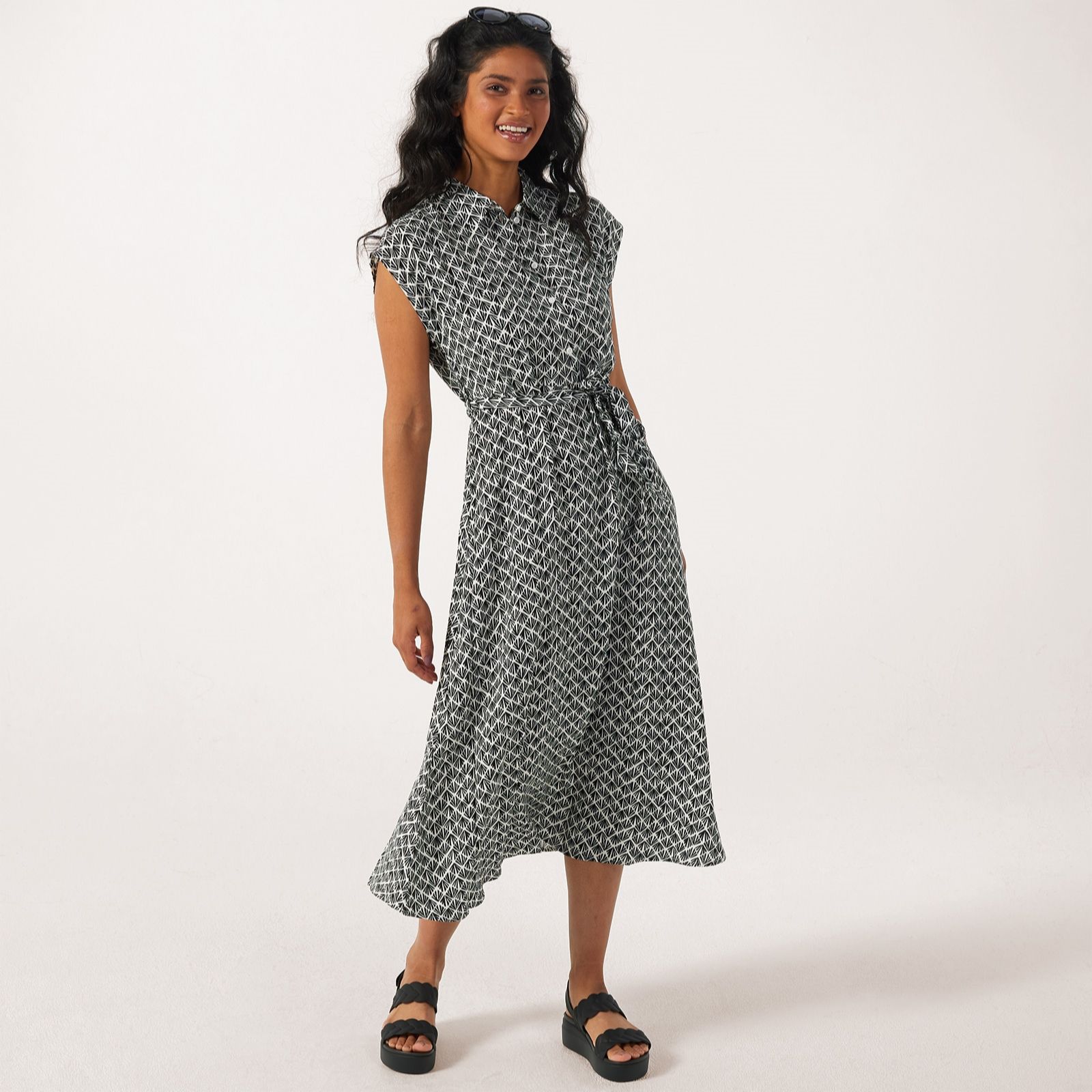 JDY Sezen Printed Midi Shirt Dress