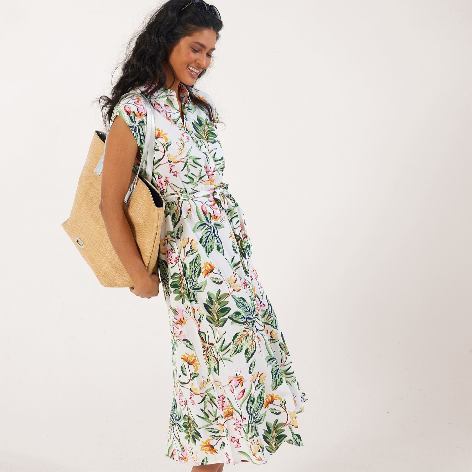 JDY Sezen Printed Midi Shirt Dress