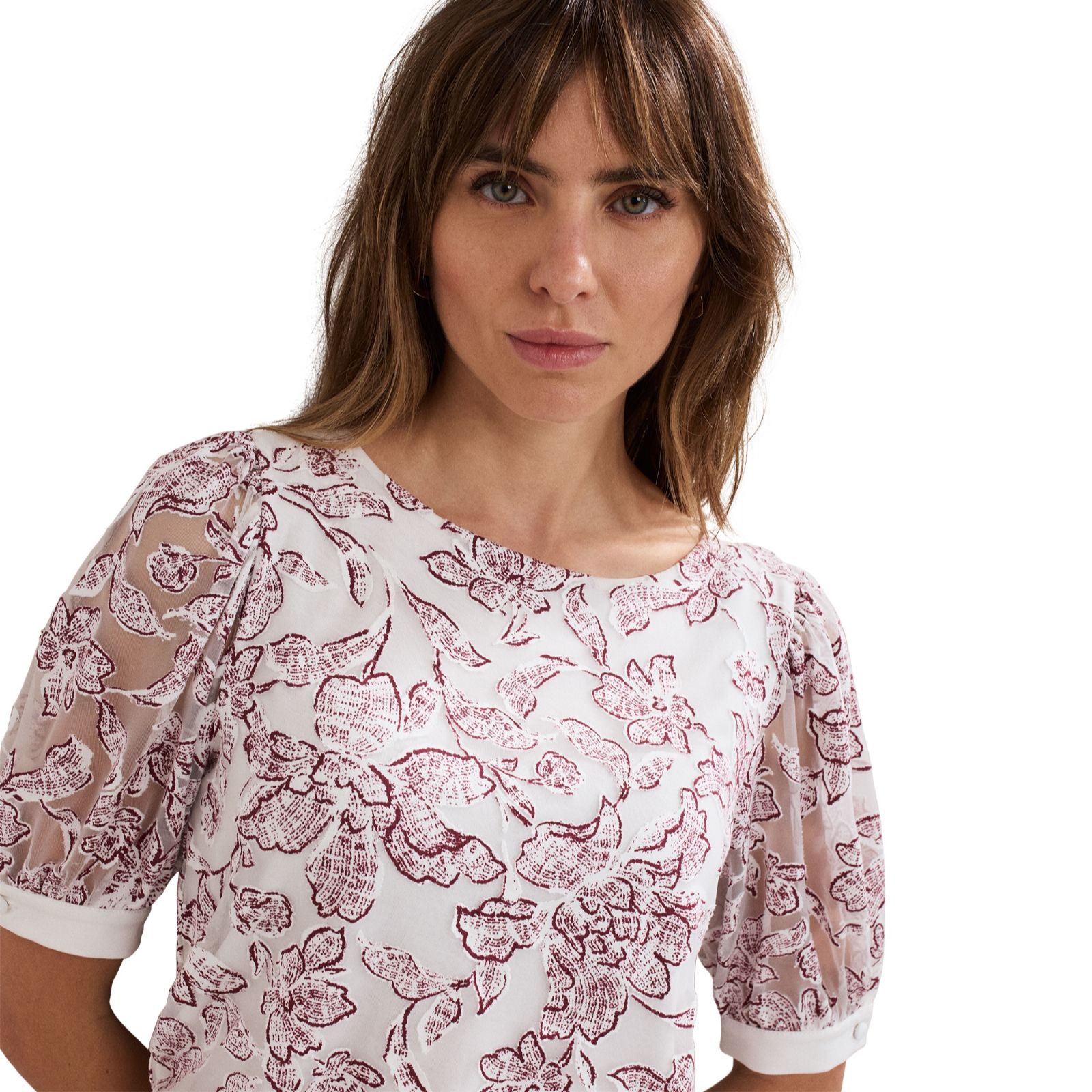 Phase Eight Kelly Floral Burnout Textured Jersey Top