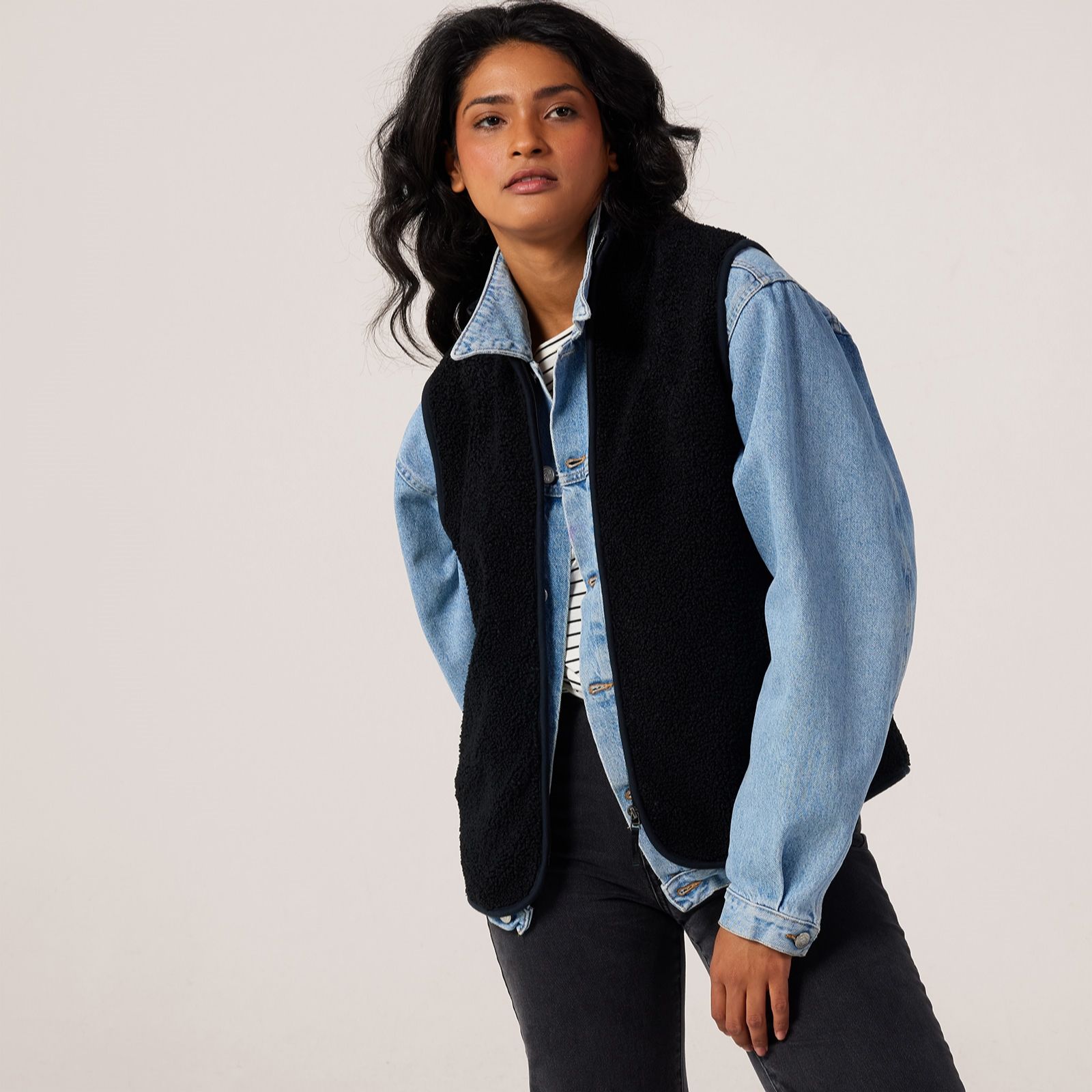 Denim & Co. Essentials Borg Gilet