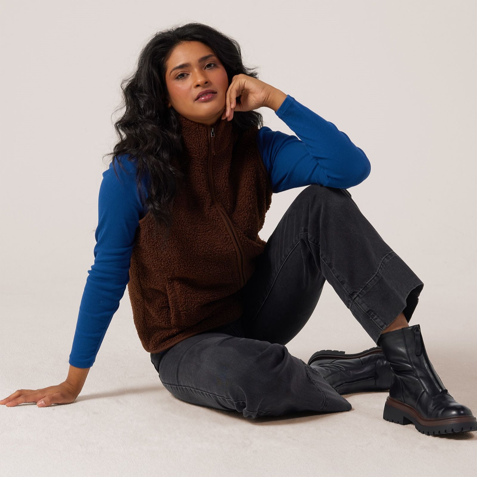 Denim & Co. Essentials Borg Gilet