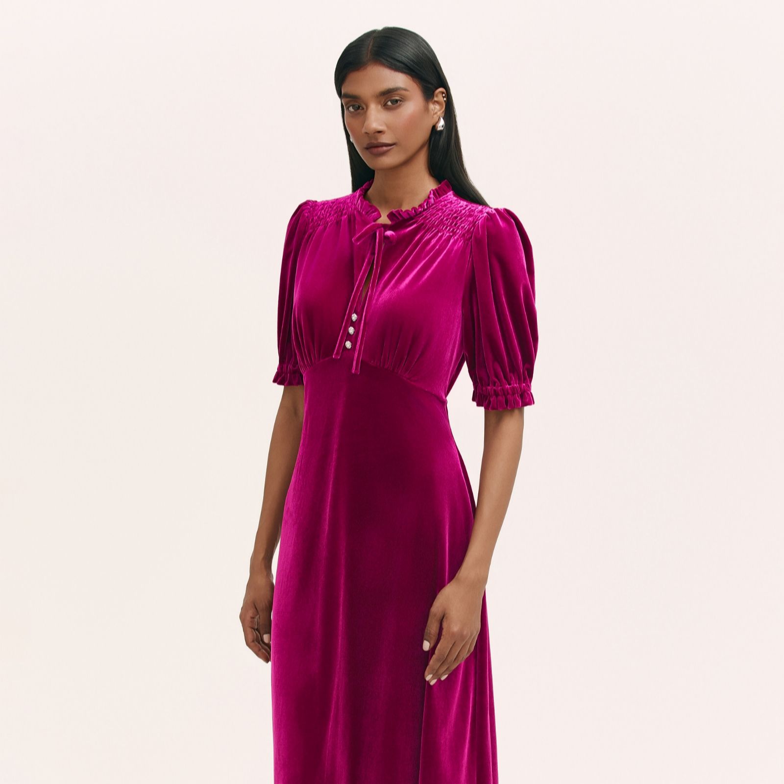 Finery London Olympia Velvet Midi Dress