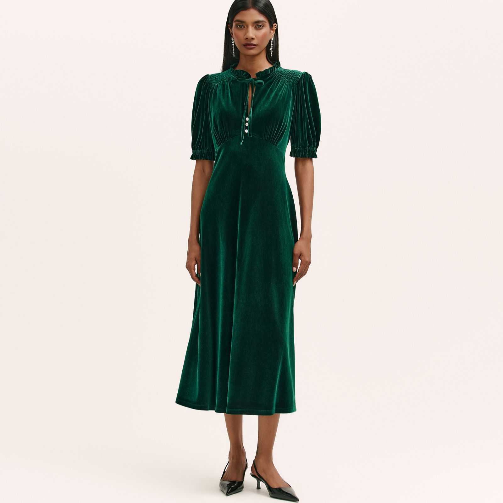 Finery London Olympia Velvet Midi Dress