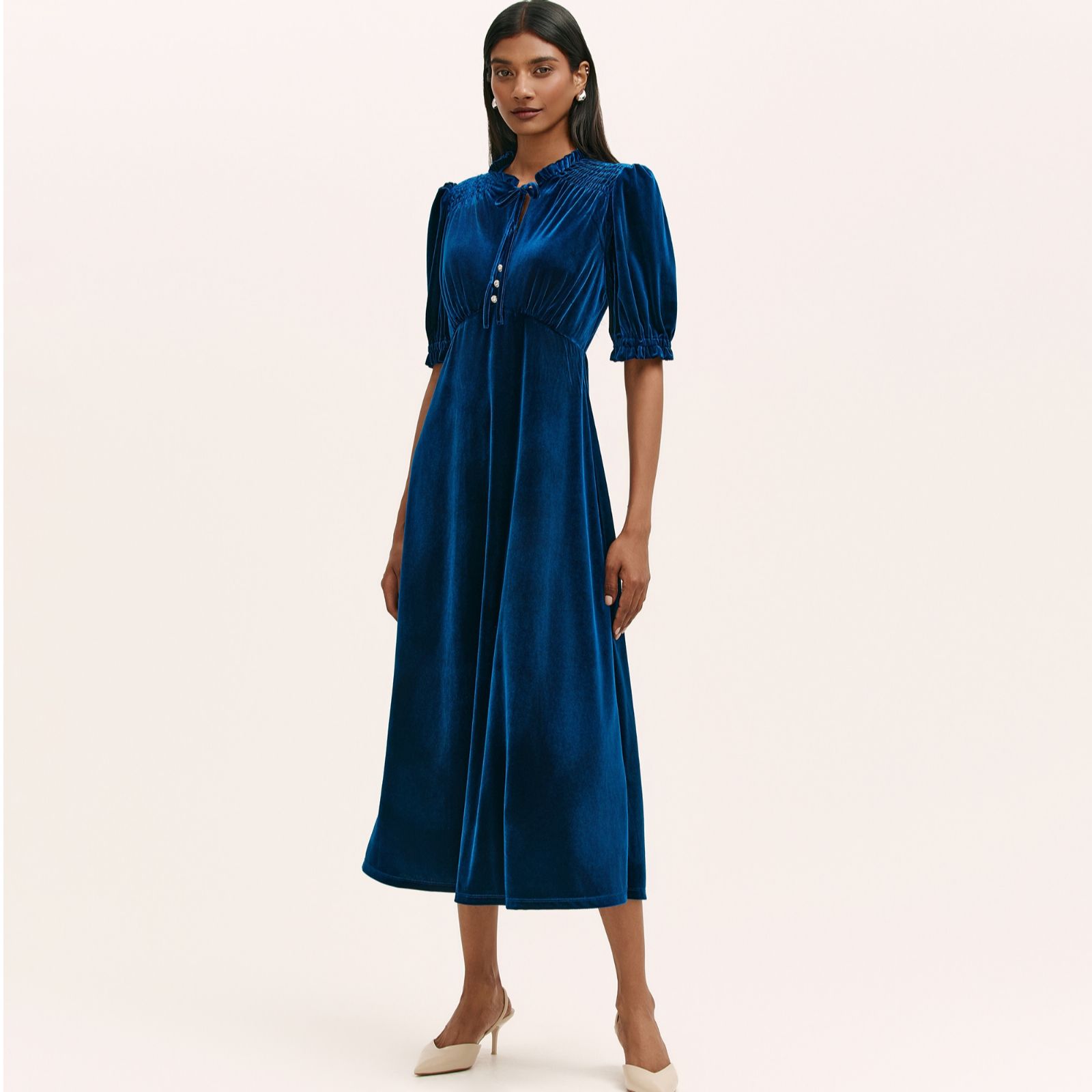 Finery London Olympia Velvet Midi Dress