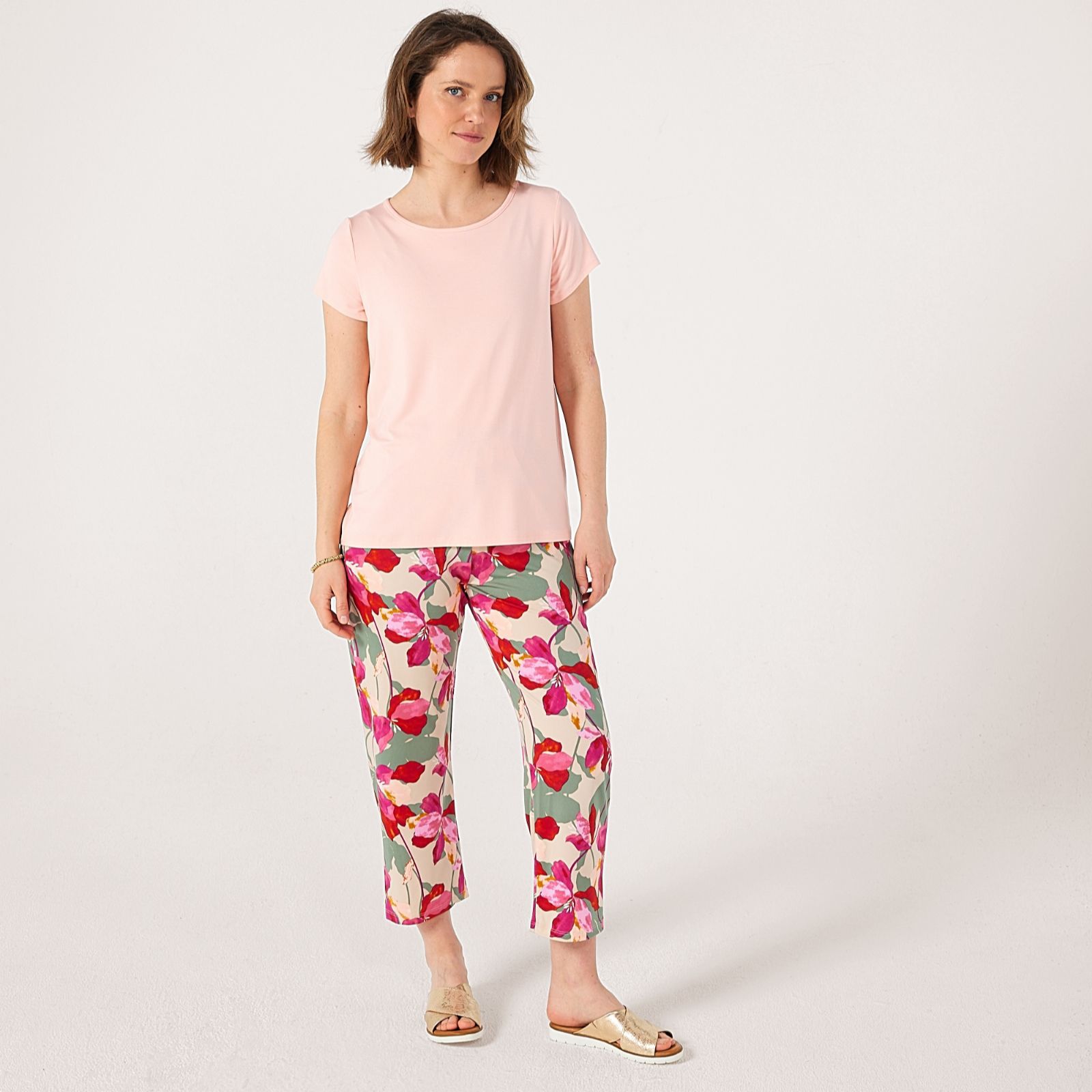 Kim & Co Viscose Rich Short Slv Basic T-Shirt