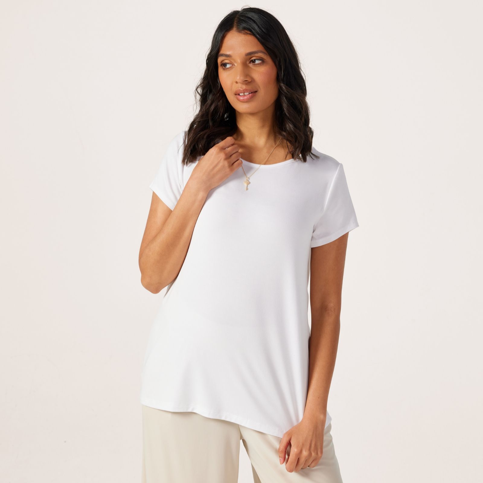 Kim & Co Viscose Rich Short Slv Basic T-Shirt