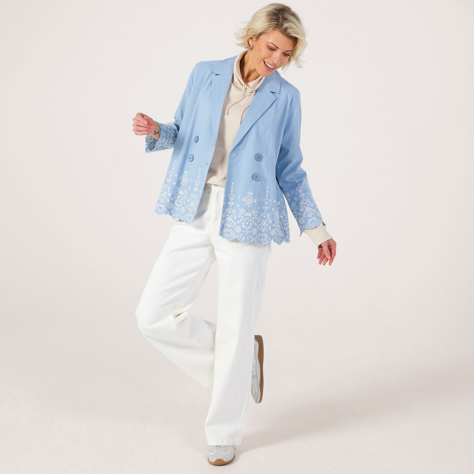 MarlaWynne Collection Flatterfit Swinging Seasons Embroidered Jacket