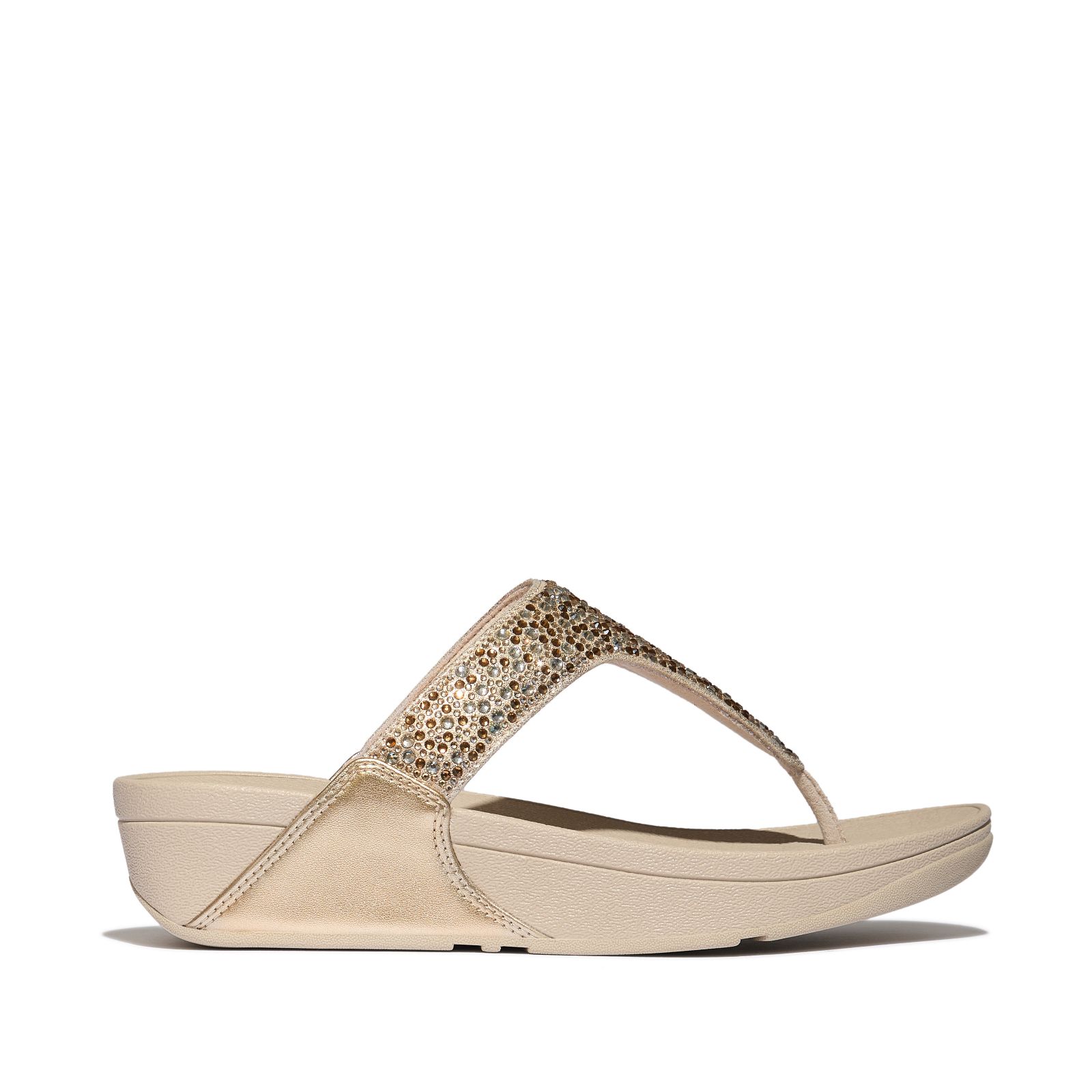 Fitflop Lulu Crytal-Mix Metallic Toe-Post Sandals