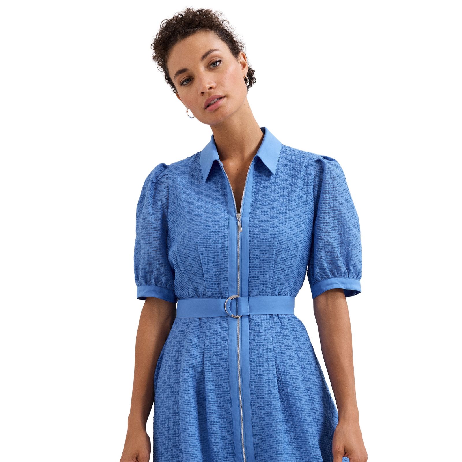 Phase Eight Casey Blue Laser Cut Midi Dress