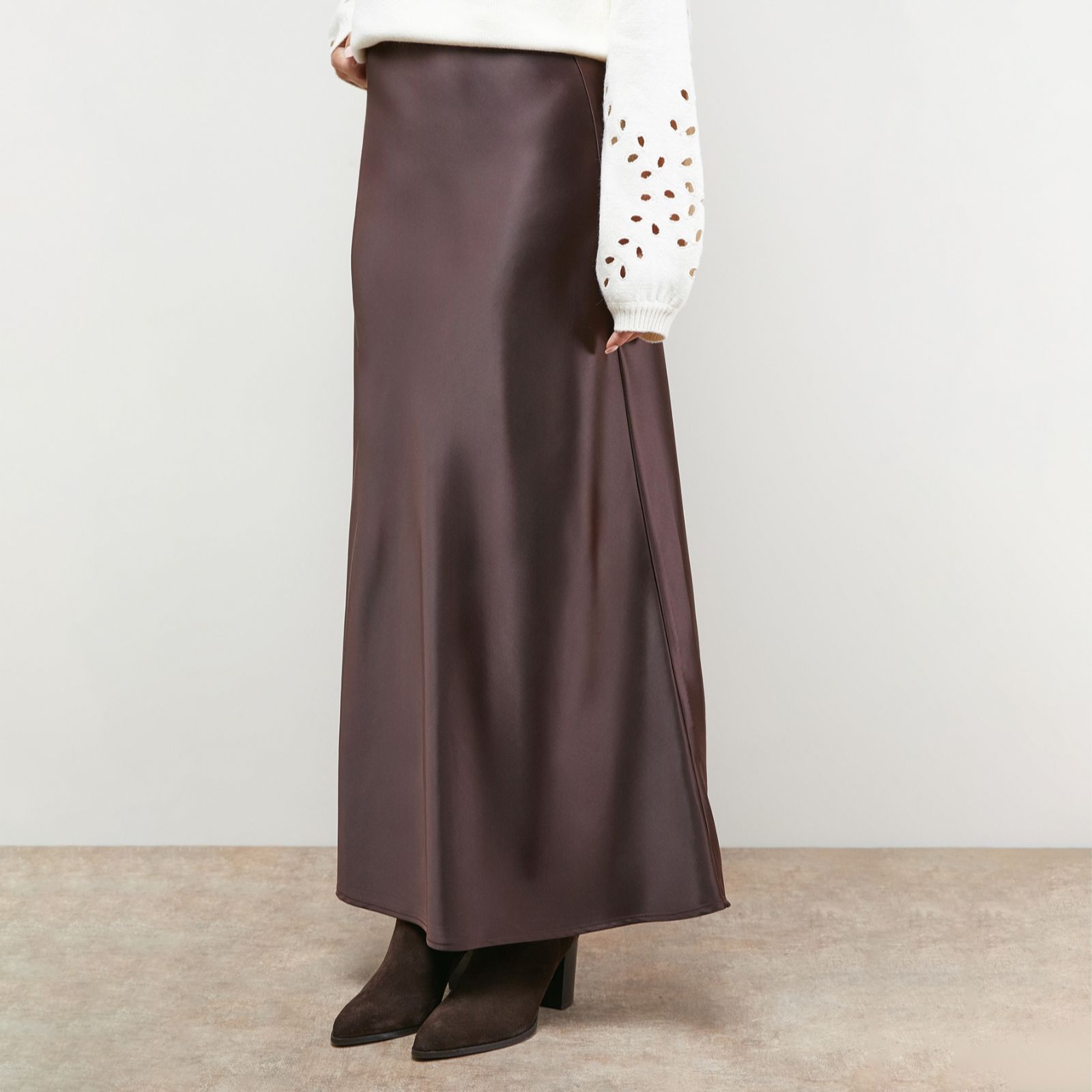 Oasis Bias Cut Satin Maxi Skirt