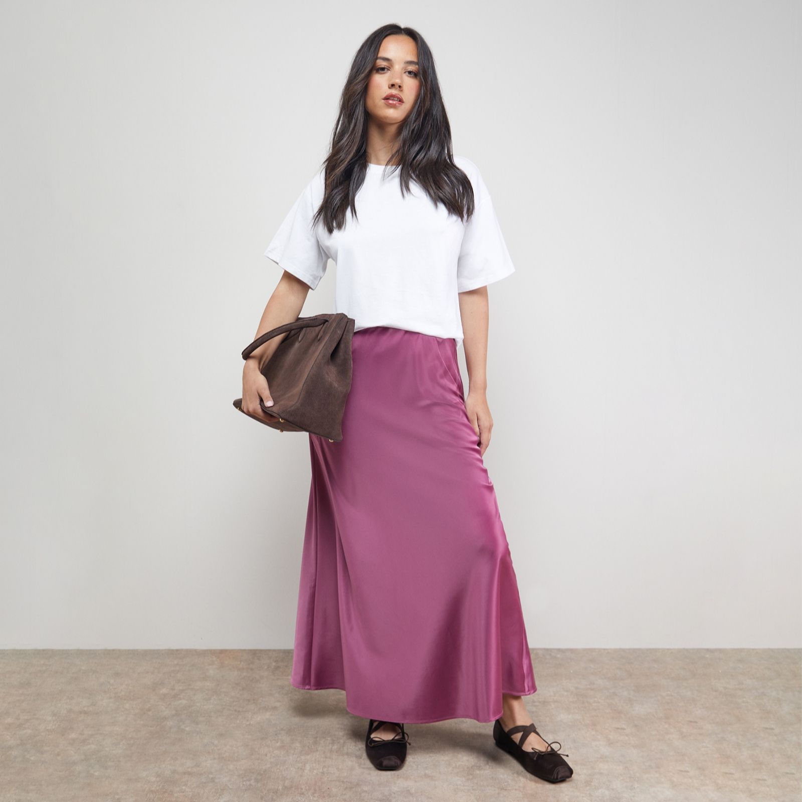 Oasis Bias Cut Satin Maxi Skirt