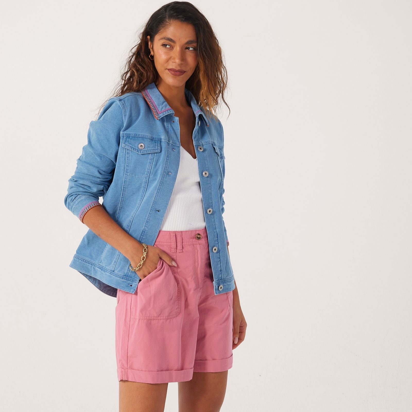 Denim & Co. Limited Edition Contrast Trim Denim Jacket