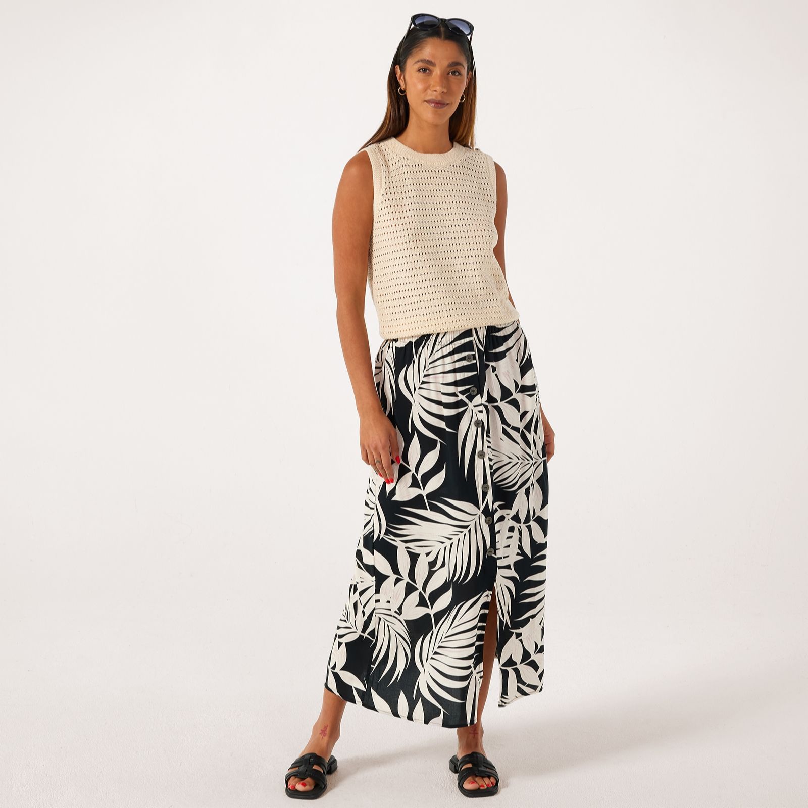 Only Nova Button Detail Skirt