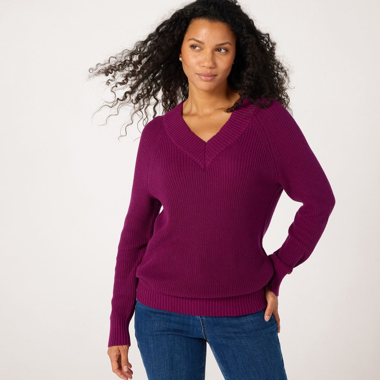 Ruth Langsford V Neck Cotton Rich Jumper