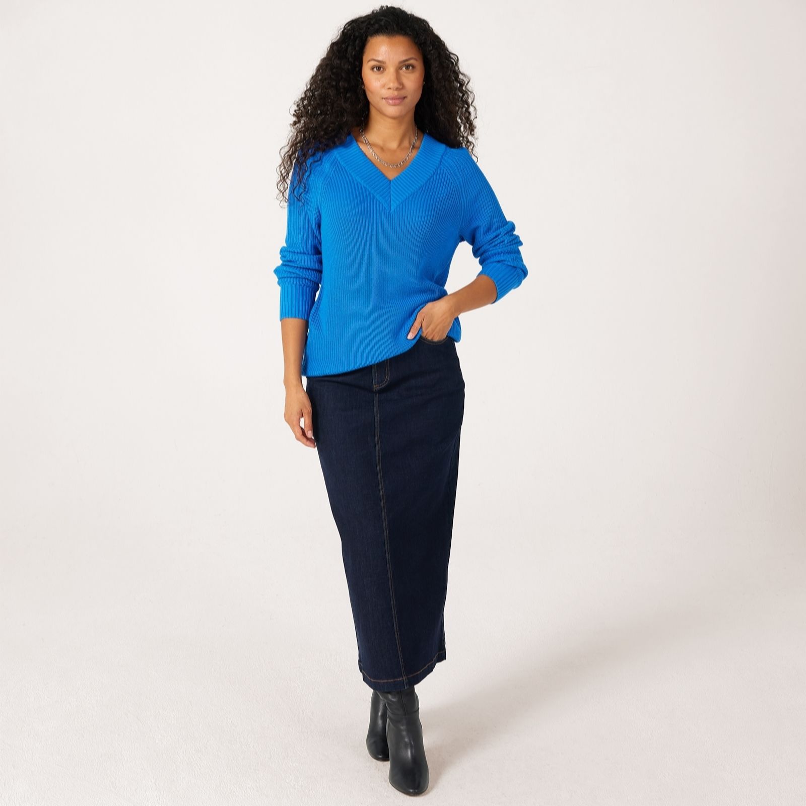 Ruth Langsford V Neck Cotton Rich Jumper
