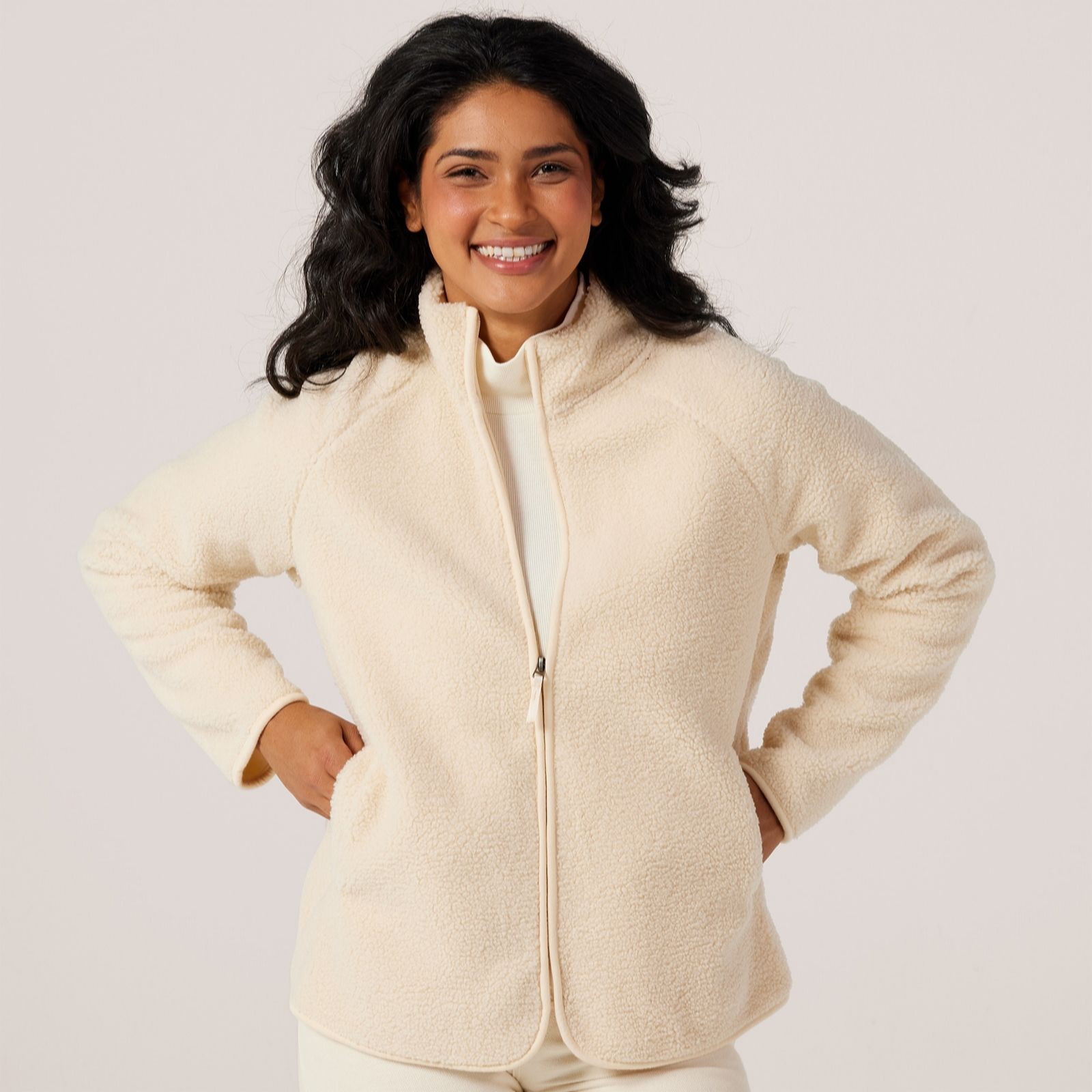 Denim & Co. Essentials Borg Jacket