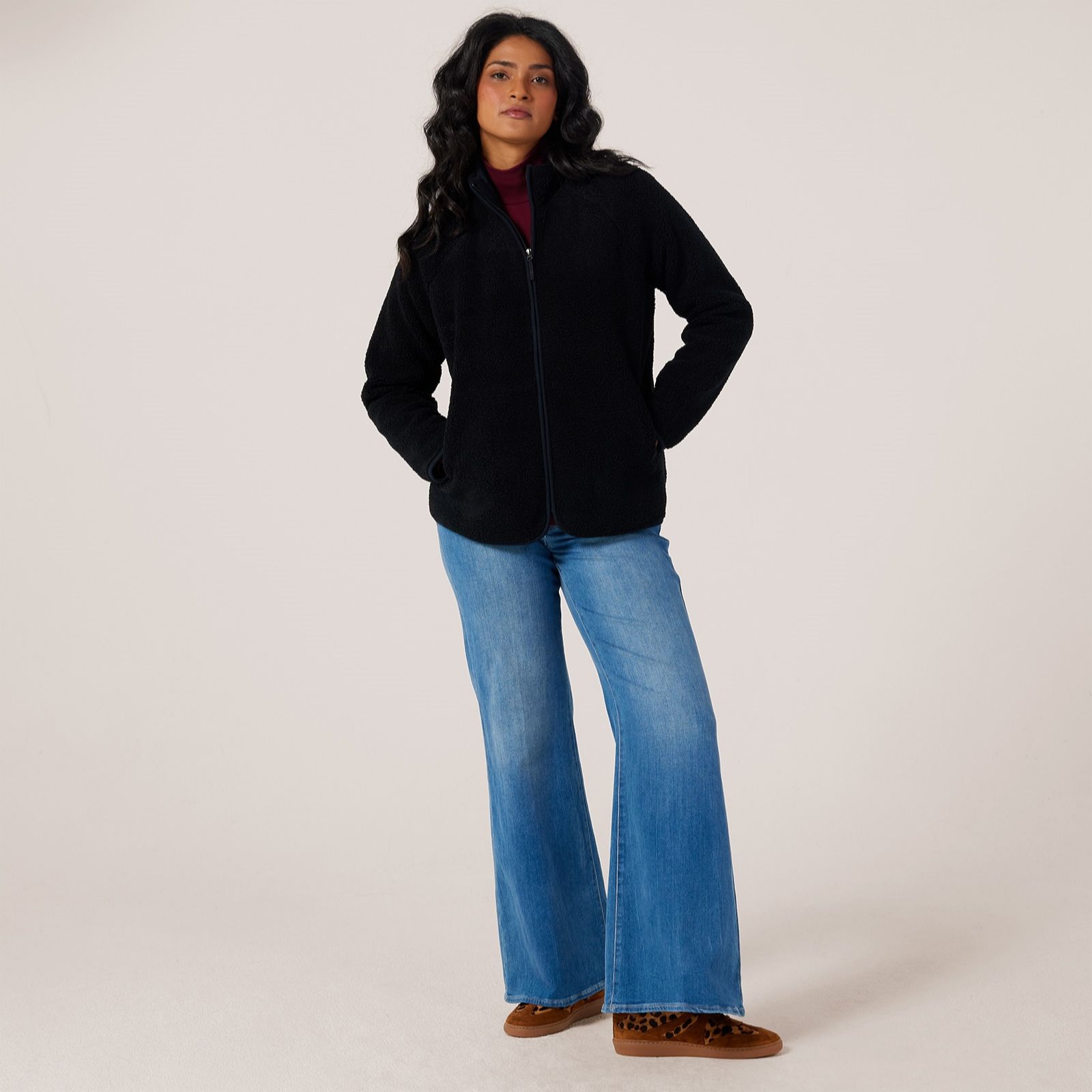 Denim & Co. Essentials Borg Jacket