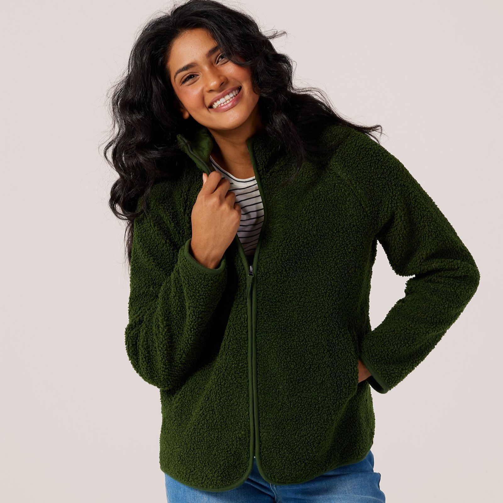 Denim & Co. Essentials Borg Jacket