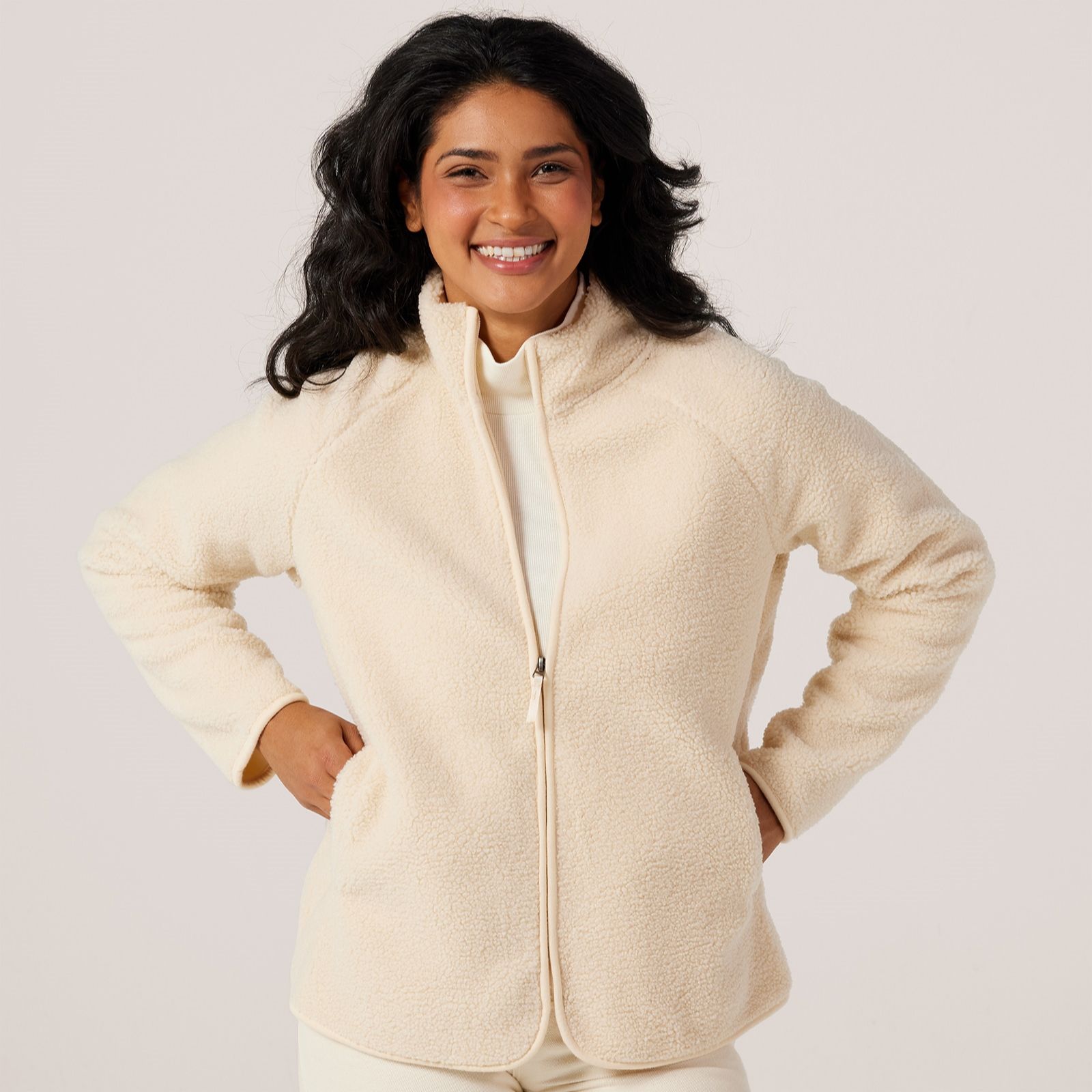 Denim & Co. Essentials Borg Jacket