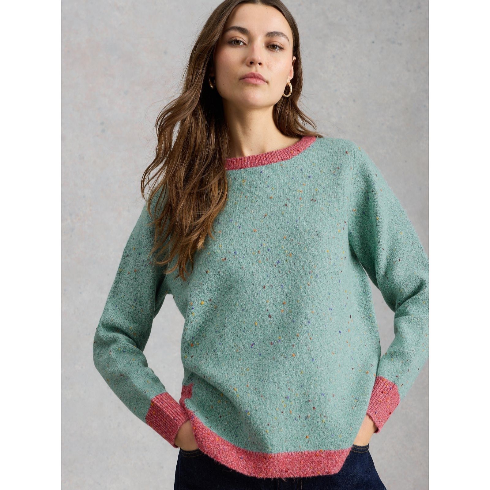 White Stuff Talia Crew Neck Nep Jumper
