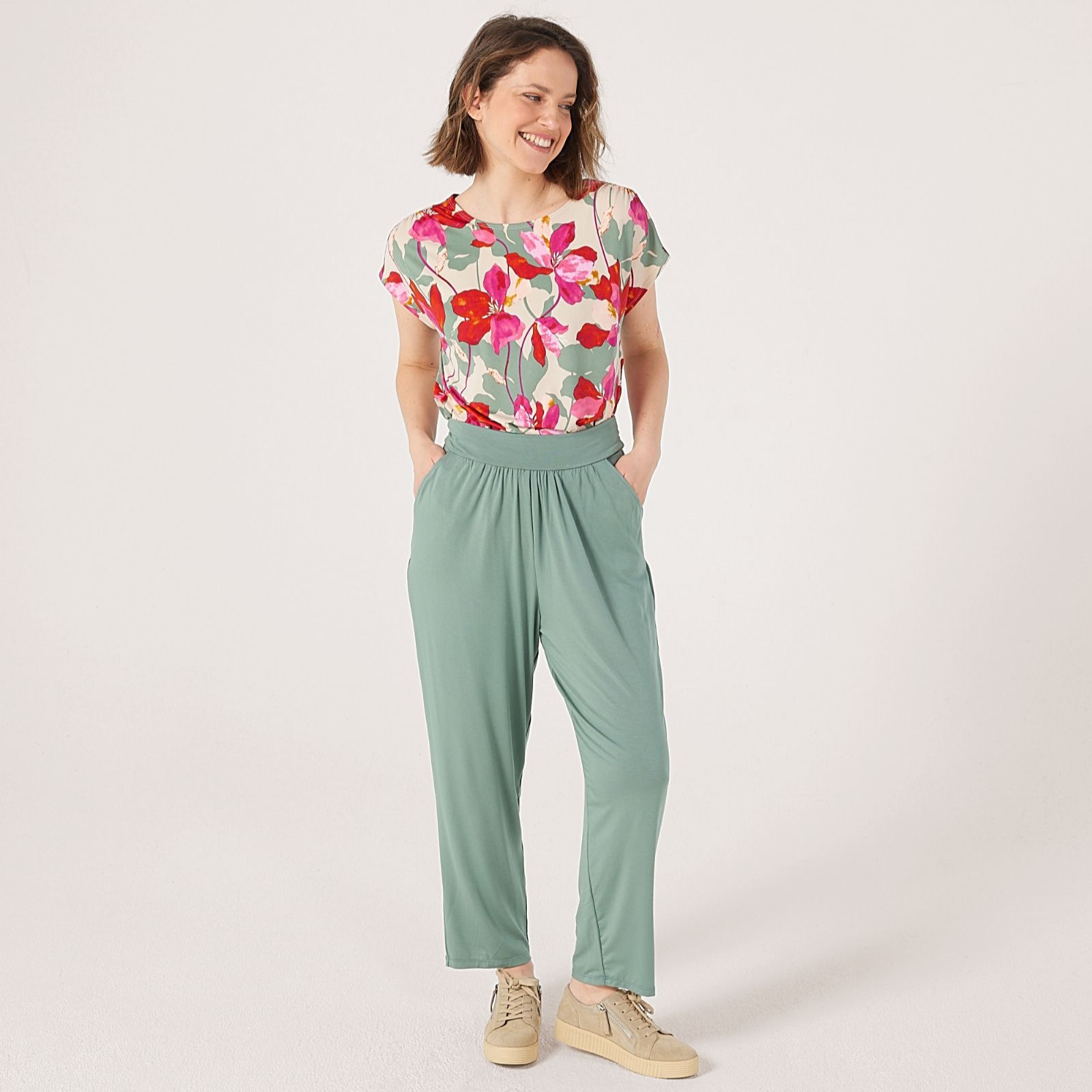 Kim & Co Viscose Rich Ankle Length Wellness Standard Trousers