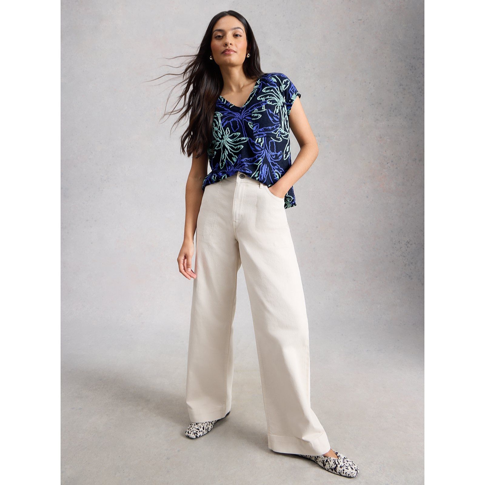 White Stuff Iris Linen Tee